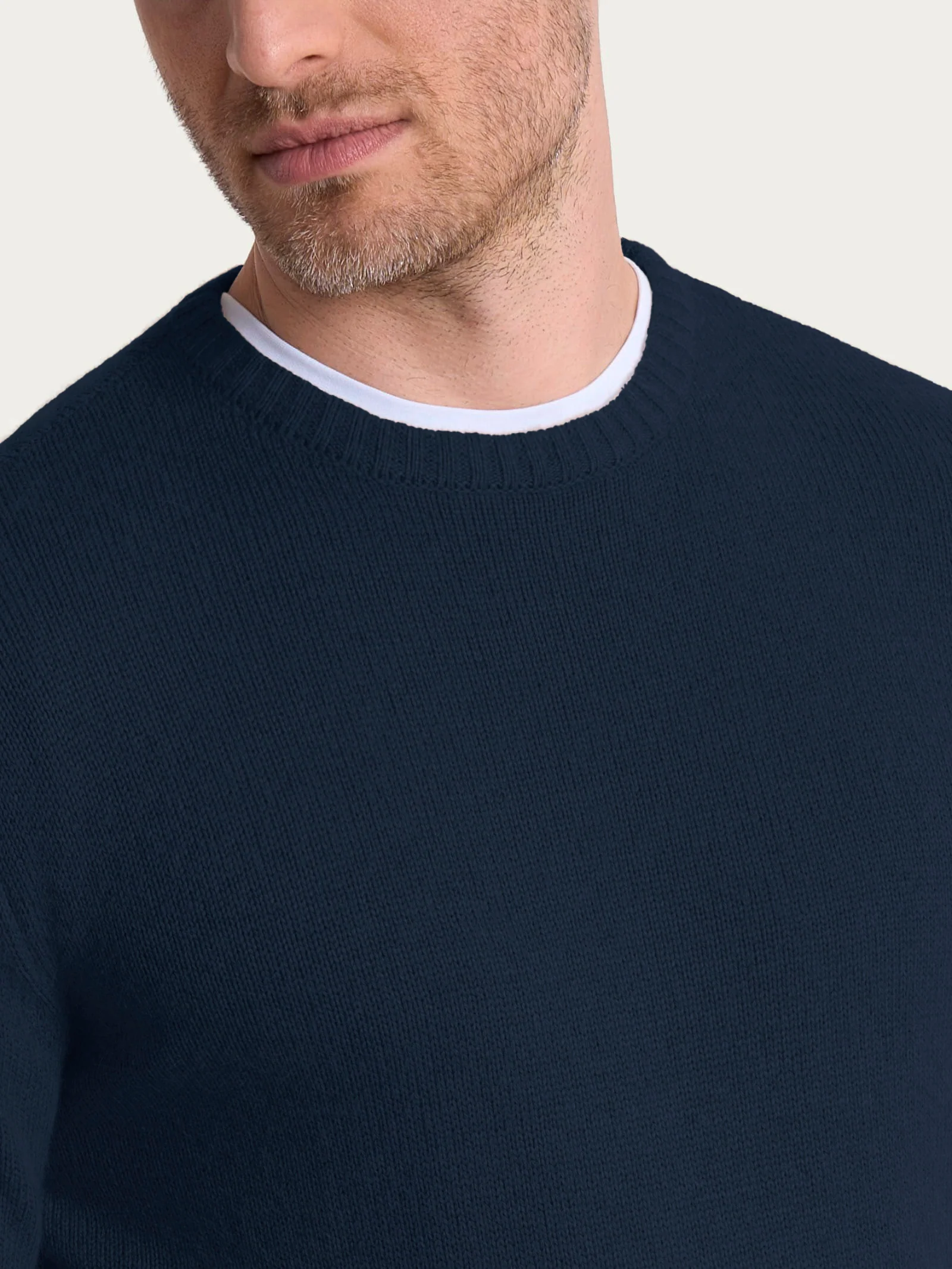 Pull girocollo in Natural Soft  - Bleu - Image 3