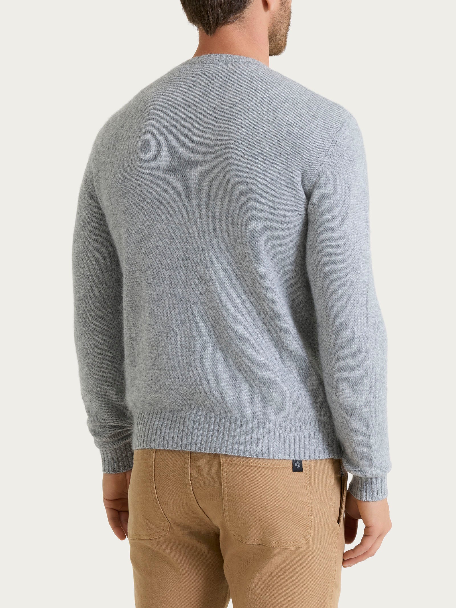 Pull girocollo in Natural Soft  - Ghiaia Mel. - Image 2