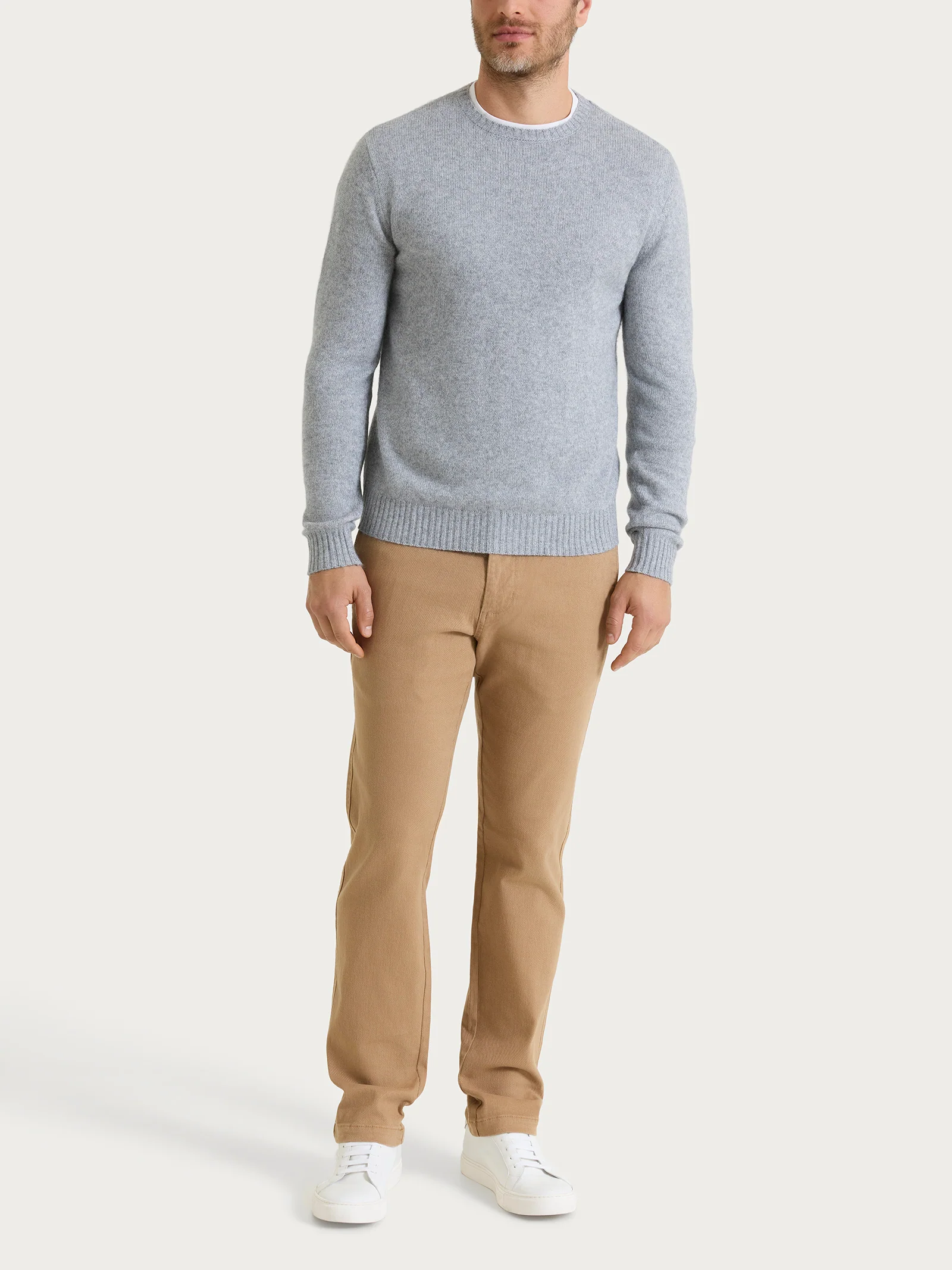 Pull girocollo in Natural Soft  - Ghiaia Mel. - Image 4