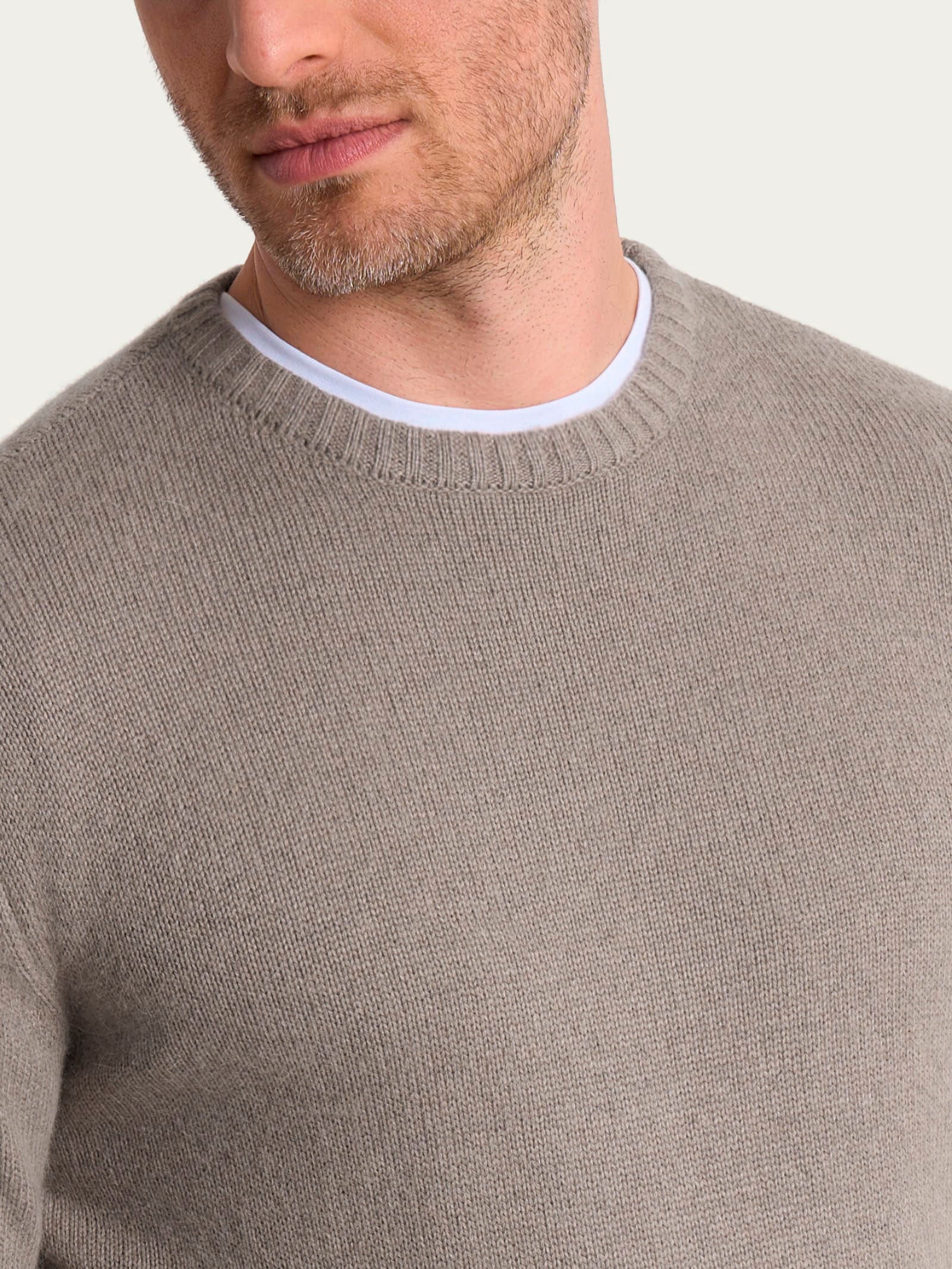 Pull girocollo in Natural Soft  - Glace' Mel. - Image 3