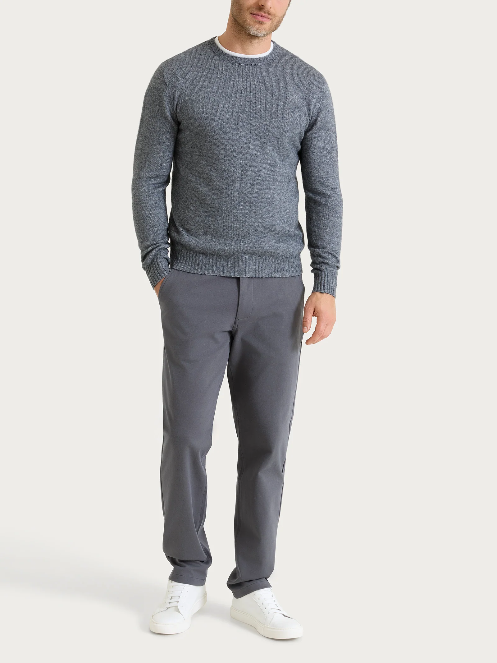 Pull girocollo in Natural Soft - Ferro Mel. - Image 4