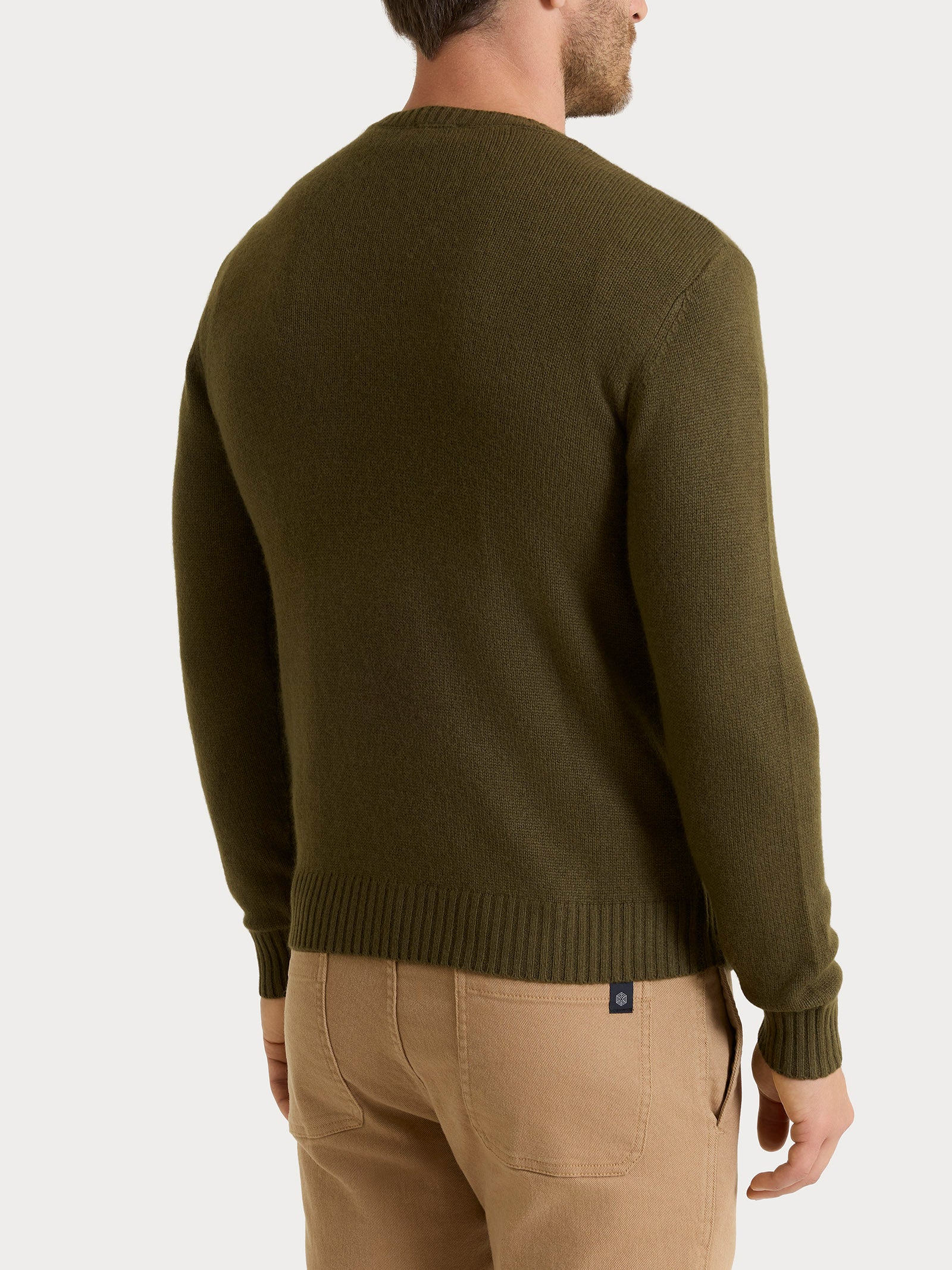 Pull girocollo in Natural Soft  - Dark Olive - Image 2