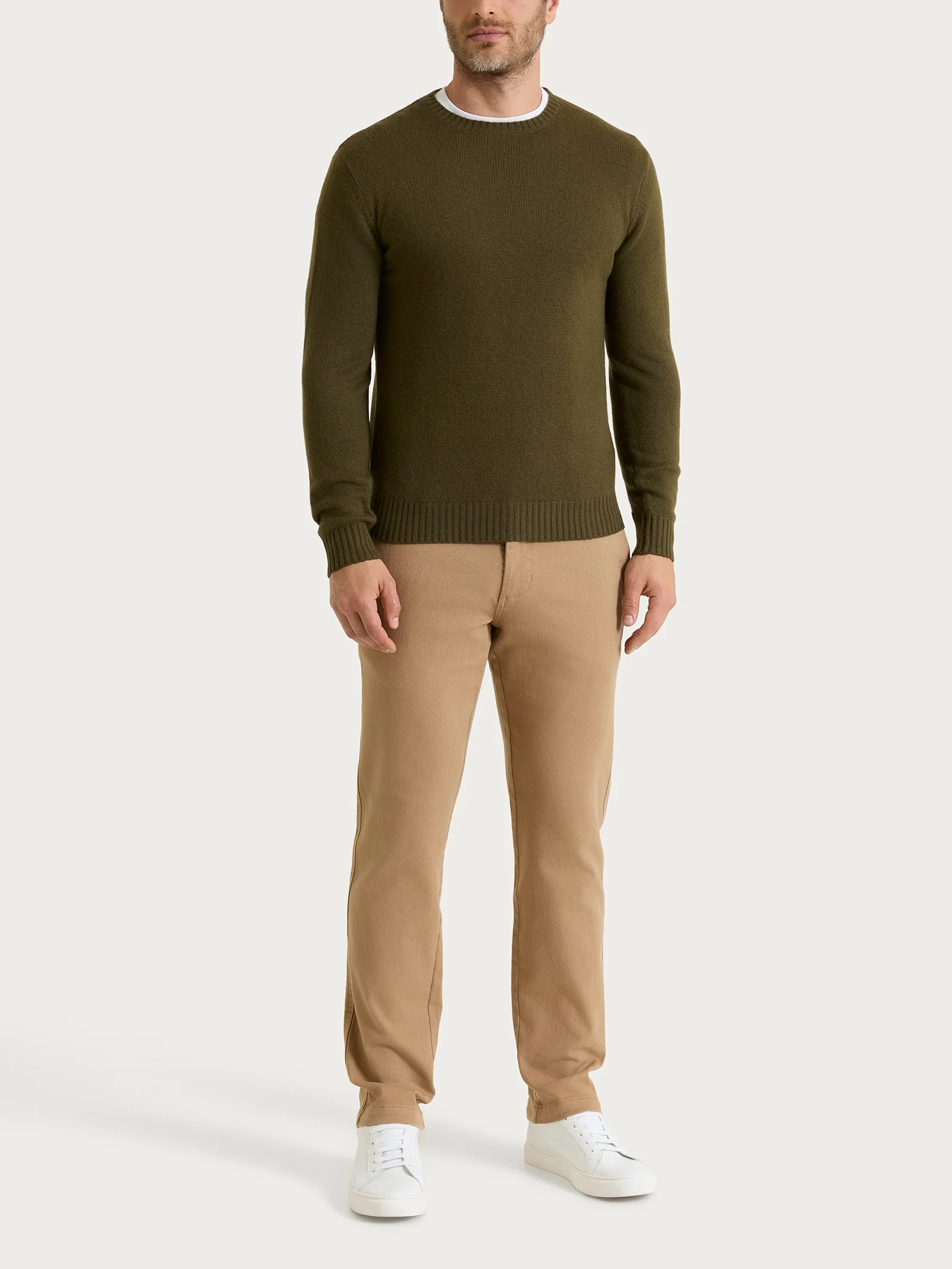 Pull girocollo in Natural Soft  - Dark Olive - Image 4