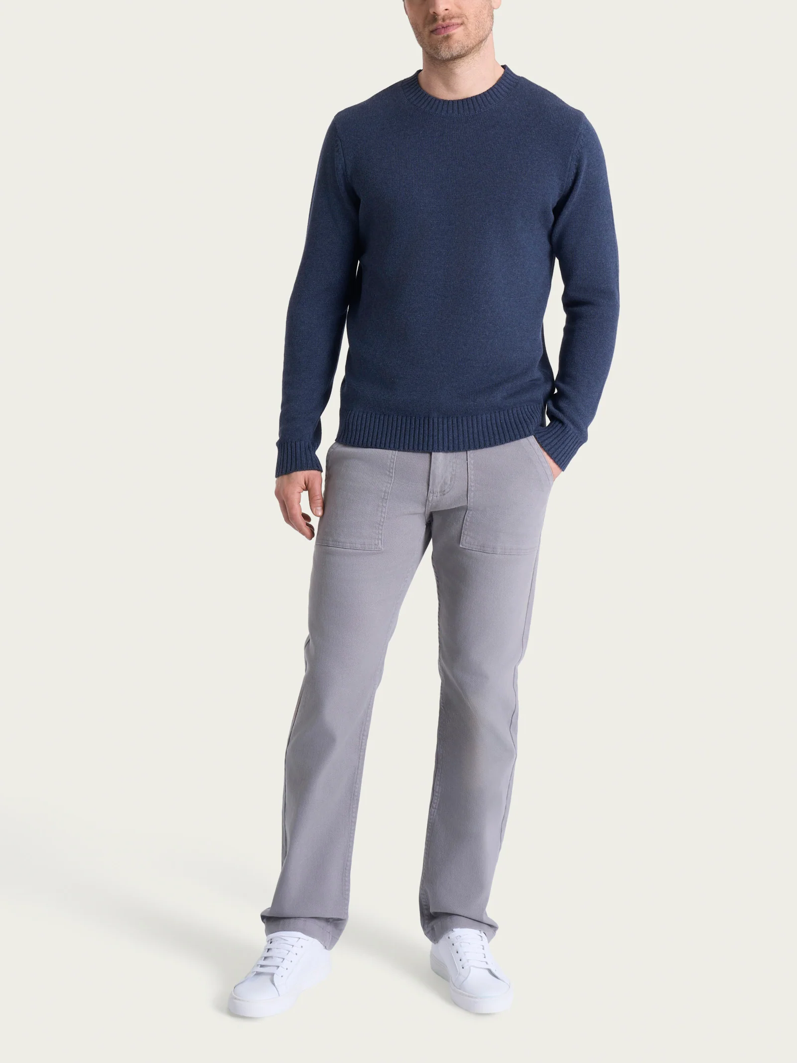Pull girocollo in Winter Cotton - Avio Mel. - Image 4