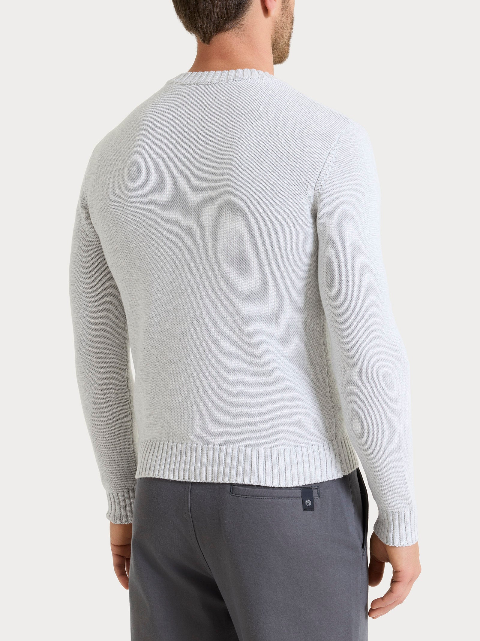 Pull girocollo in Winter Cotton - Dawn Blue Mel. - Image 2