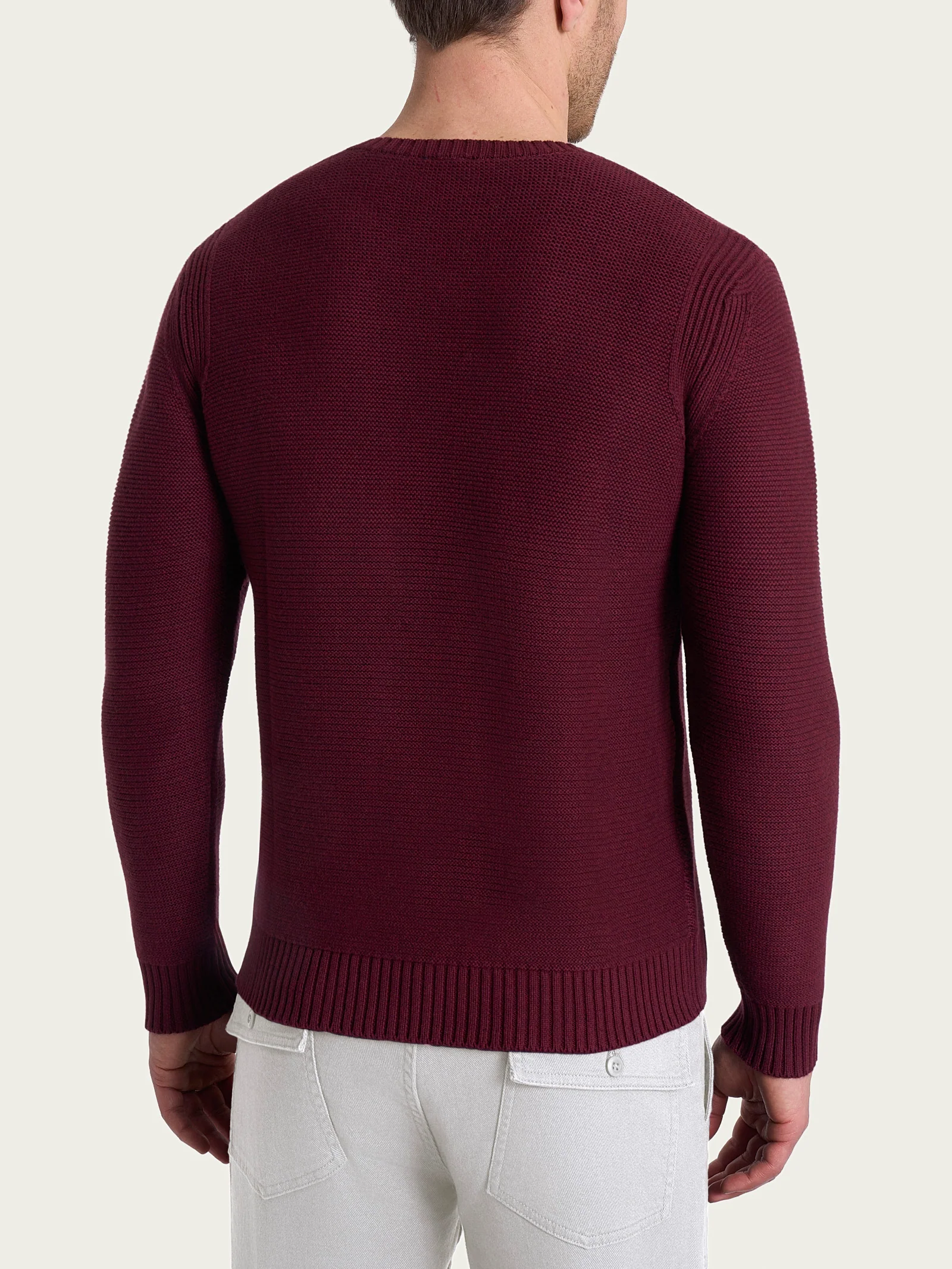 Pull girocollo leggero in Winter Cotton - Fig Mel. - Image 2
