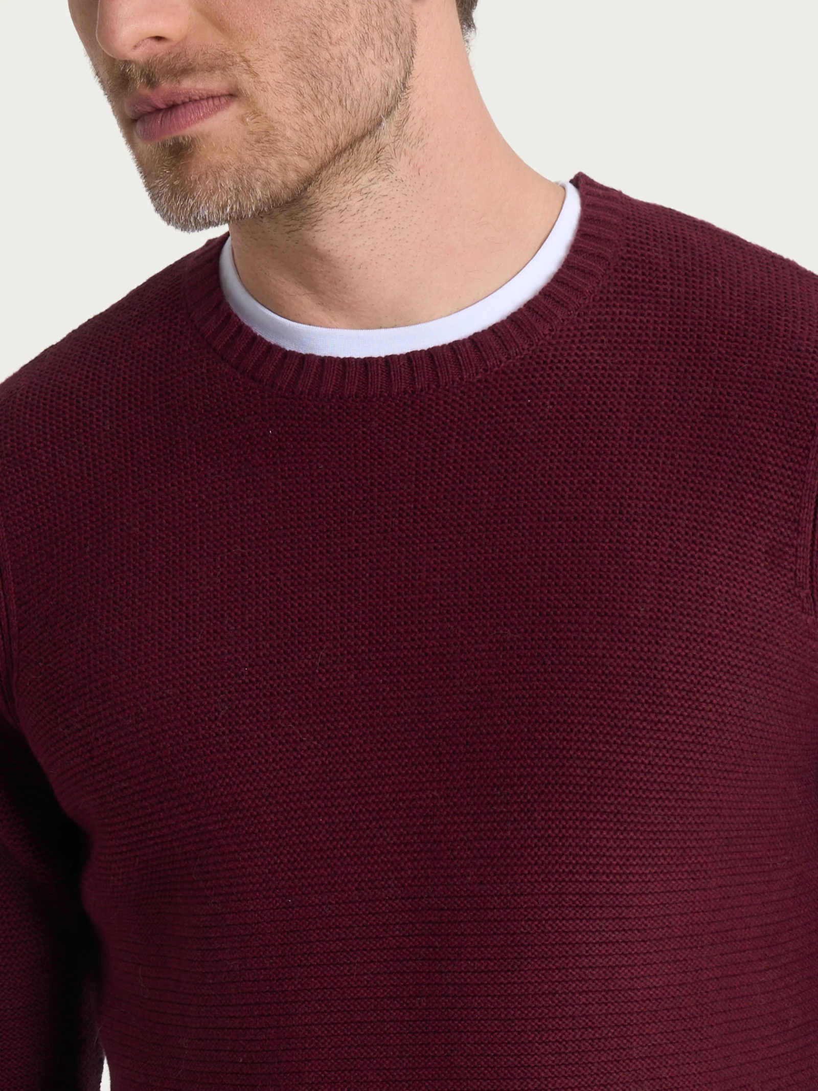 Pull girocollo leggero in Winter Cotton - Fig Mel. - Image 3