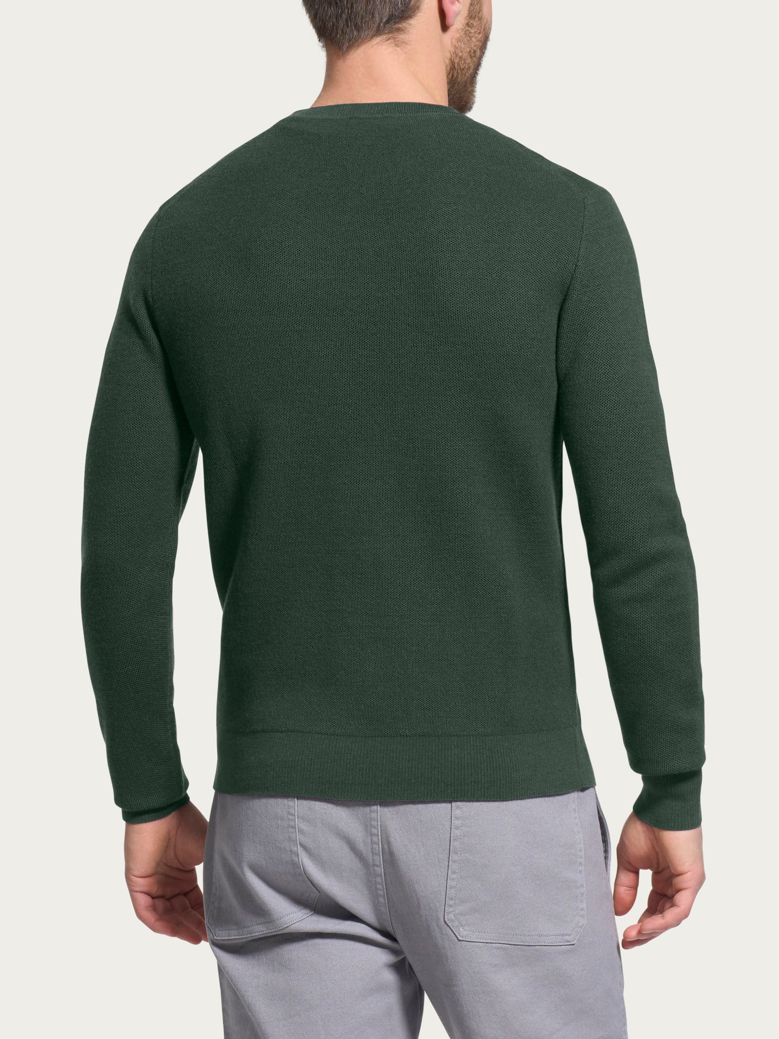 Pull girocollo Punto Links in Merino Soft -  Kombu Green - Image 2