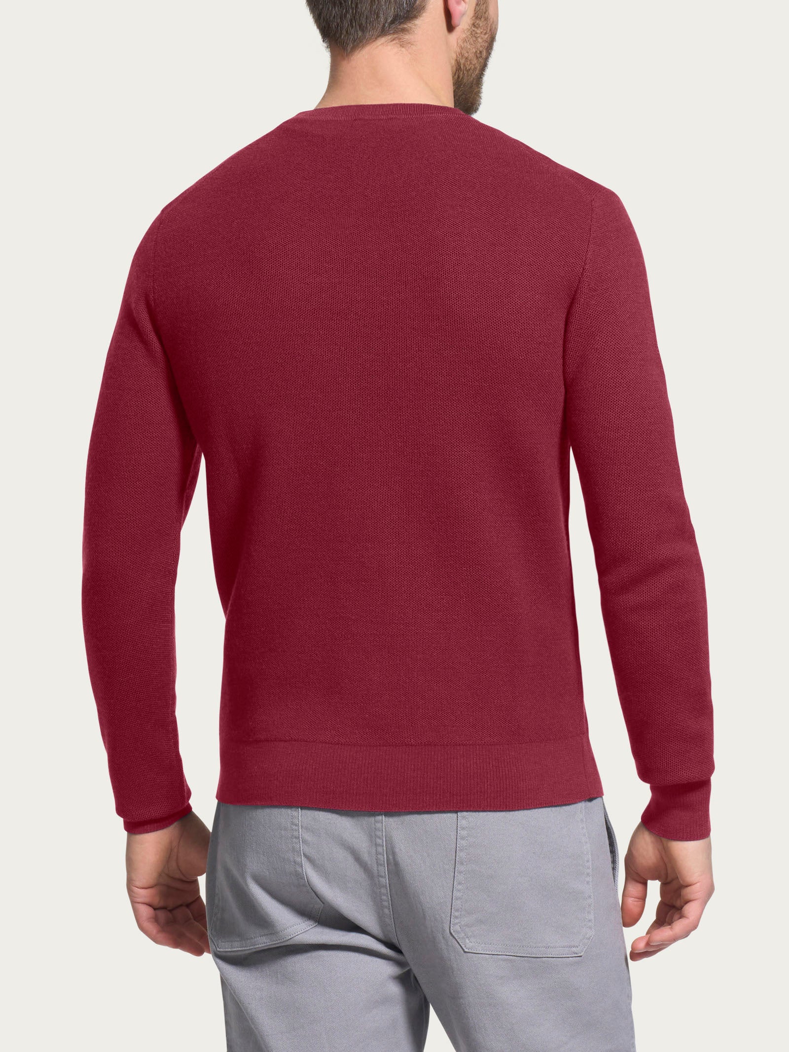 Pull girocollo Punto Links in Merino Soft - Tibetan Red - Image 2