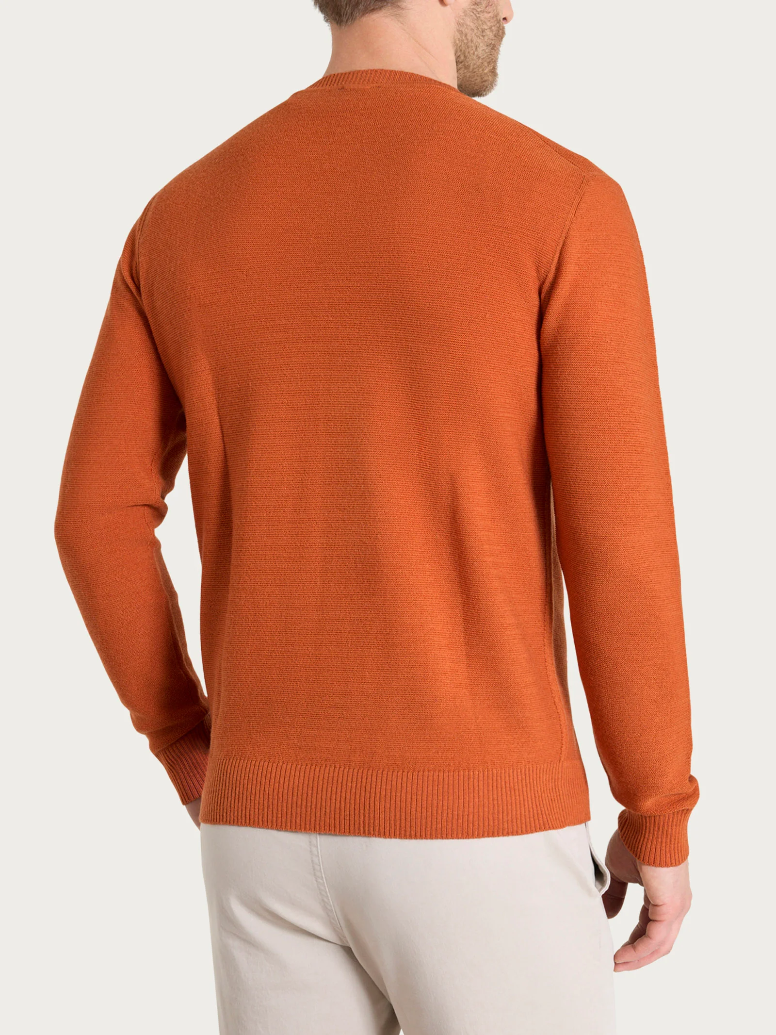 Pull girocollo Punto Links in Merino Soft - Rust - Image 2