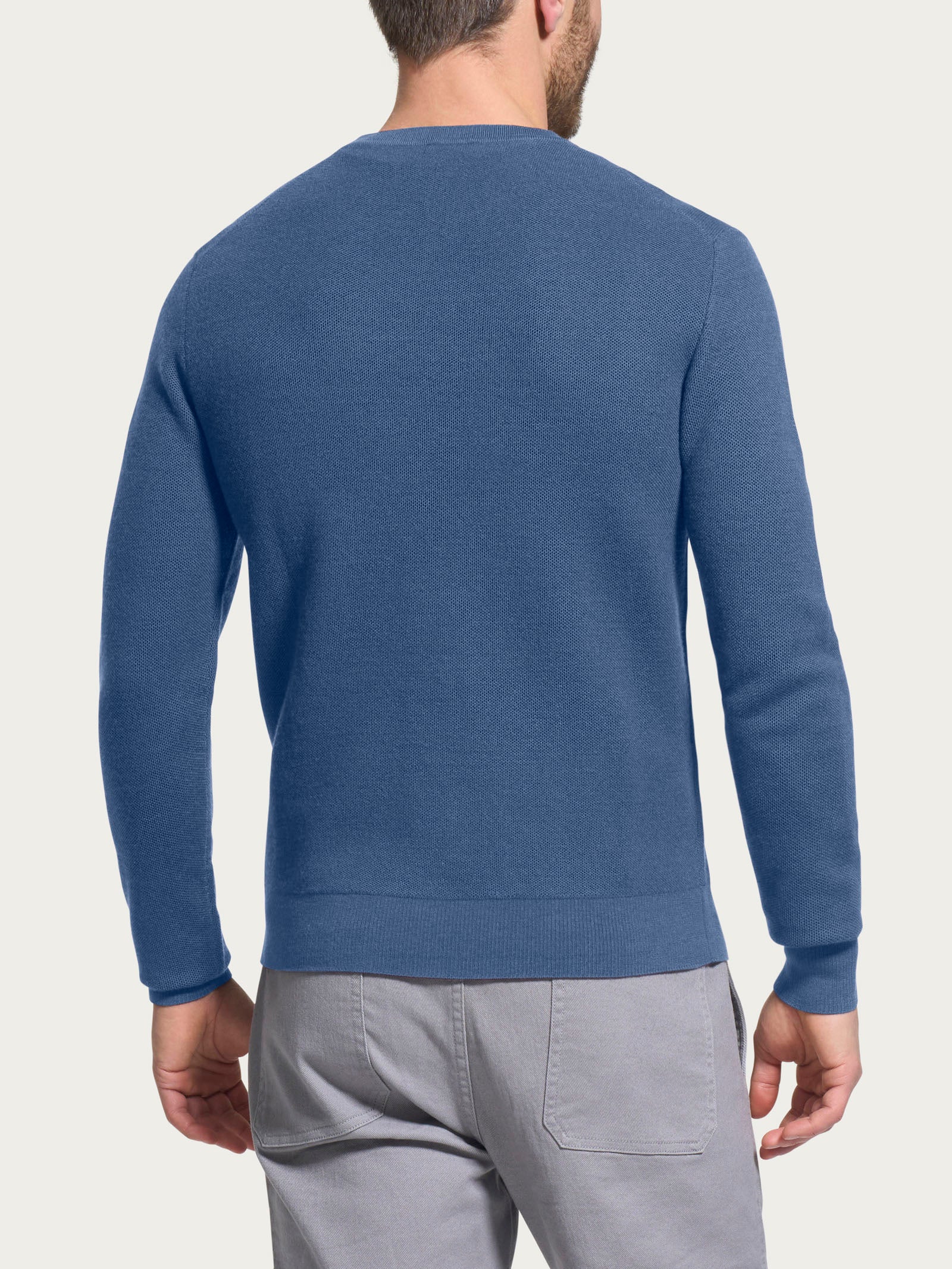 Pull girocollo Punto Links in Merino Soft - Gray Blue - Image 2