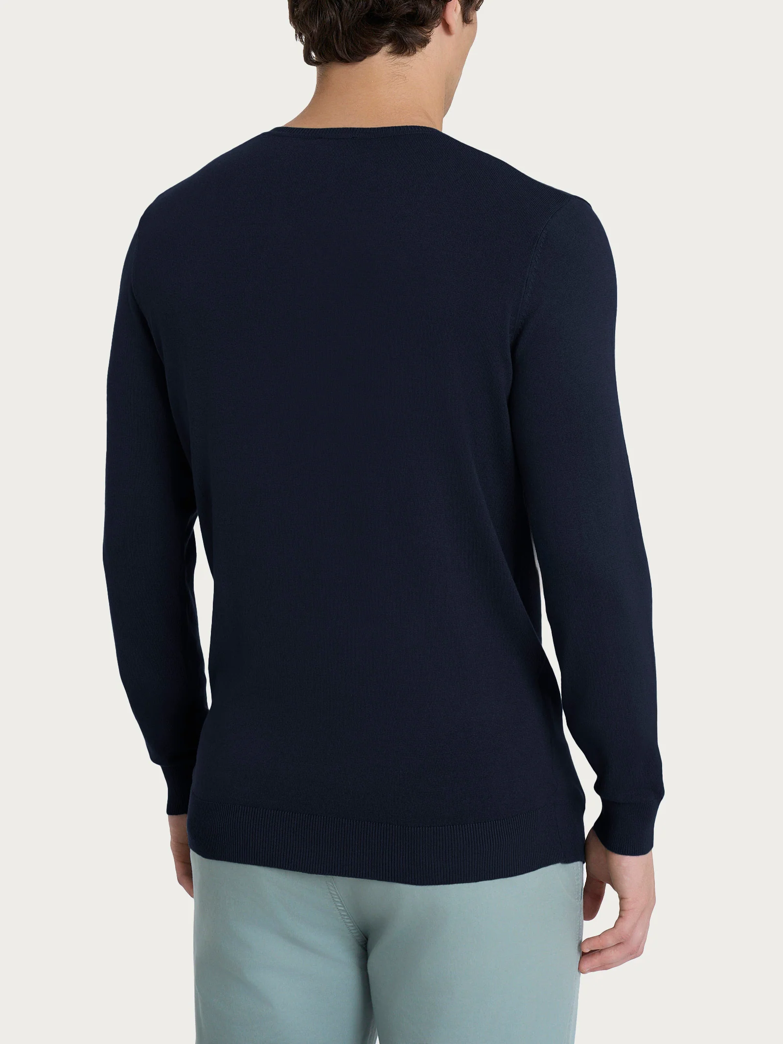 Pull scollo a V a manica lunga in Summertime - Bleu - Image 2