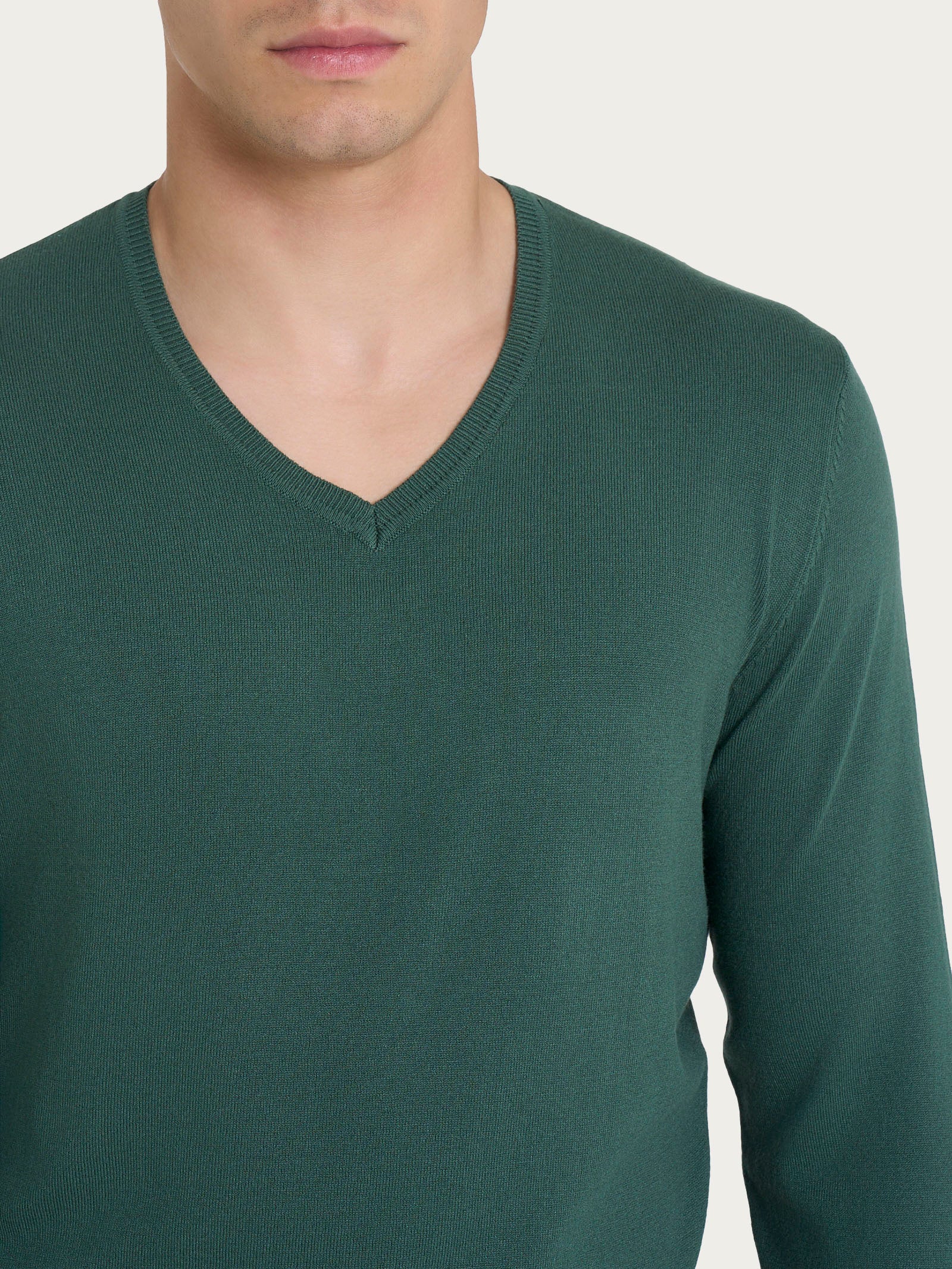 Pull scollo a V a manica lunga in Summertime - Dark Forest - Image 3