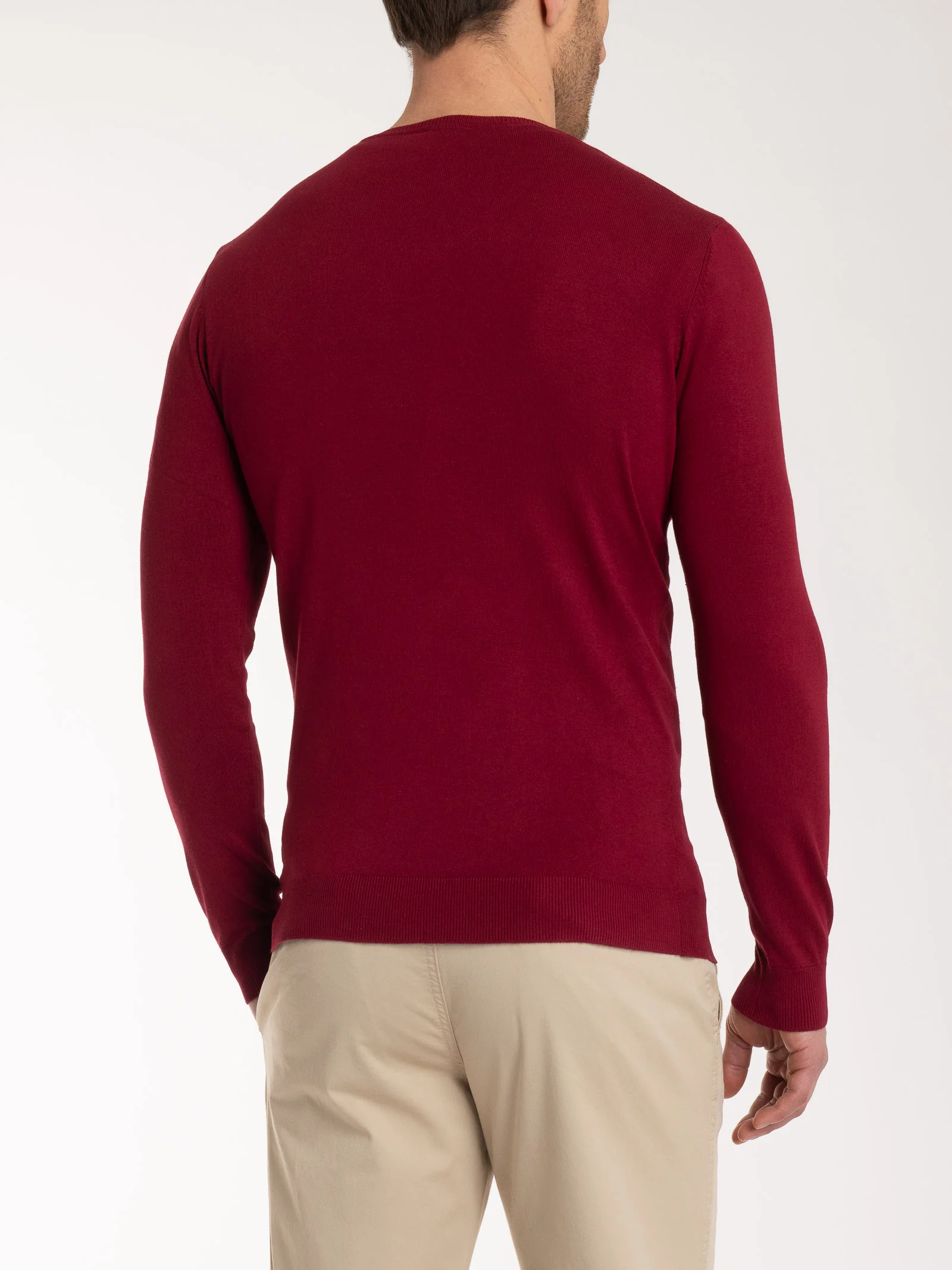 Pull scollo a V a manica lunga in Summertime - Tibetan Red - Image 2