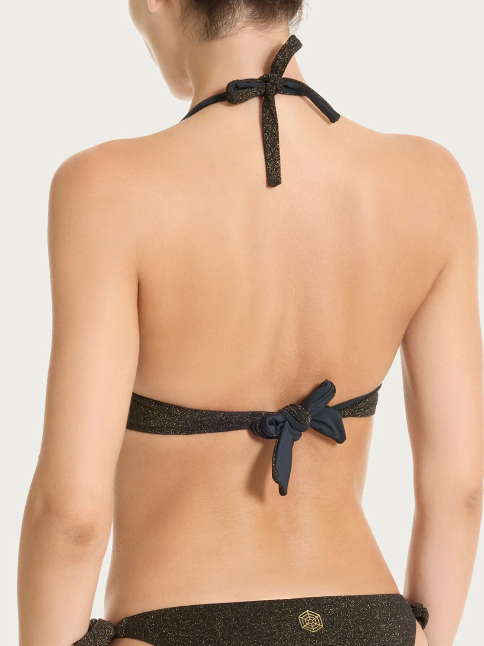 Reggiseno a triangolo in Microfibra Stretch Lurex - Nero - Image 2