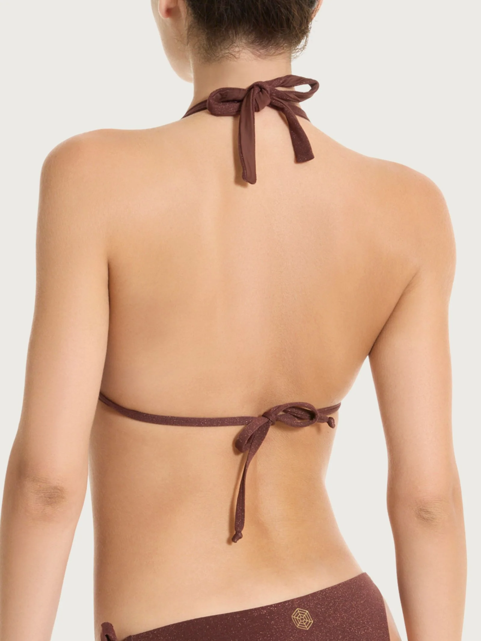 Reggiseno a triangolo personalizzabile in Microfibra Stretch Lurex - Chocolate Fondant - Image 2