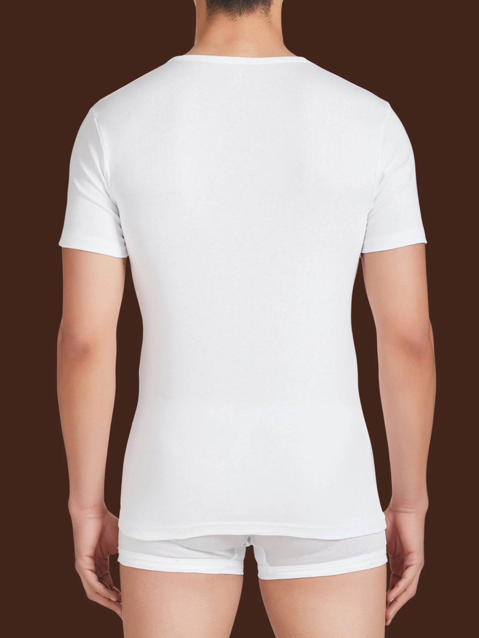 Rib - Maglietta girocollo in maglia unita di cotone - White - Image 2