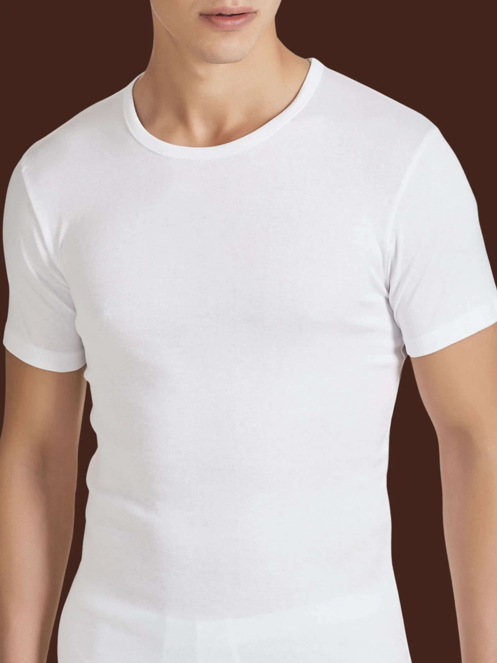 Rib - Maglietta girocollo in maglia unita di cotone - White - Image 3