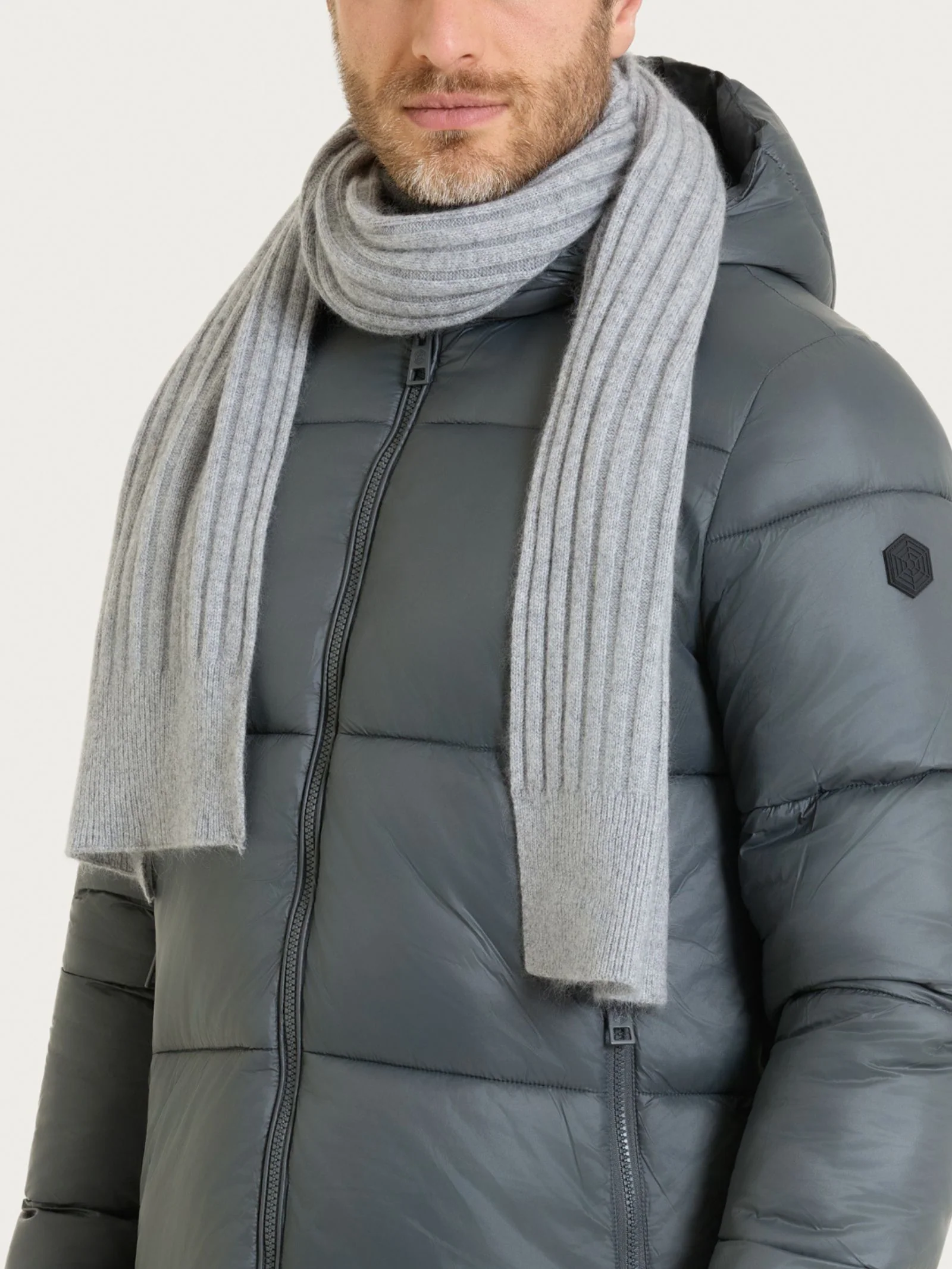 Sciarpa Unisex in Natural Soft - Ghiaia Mel. - Image 3
