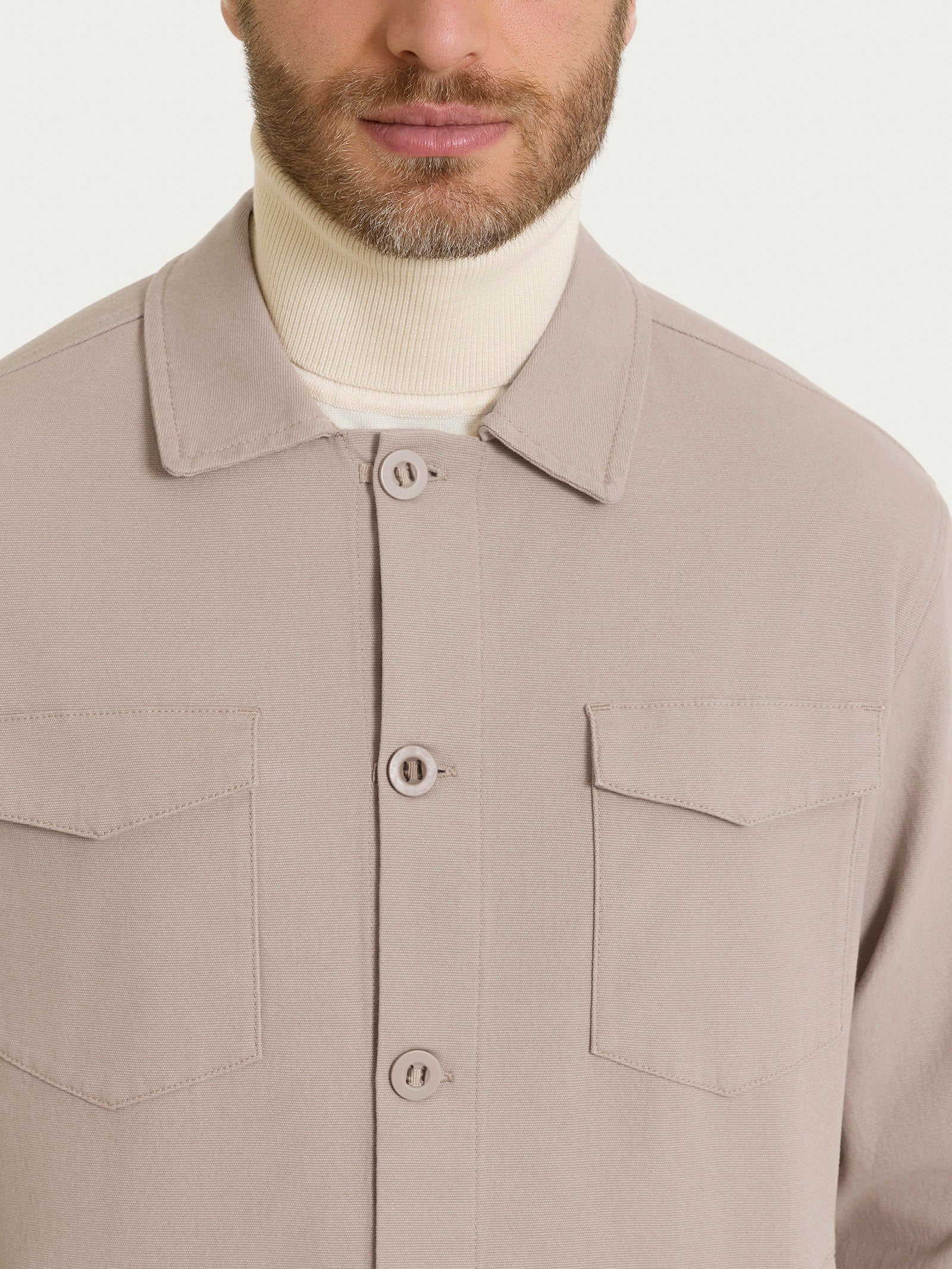 Shacket in Canvas Stretch - String - Image 3