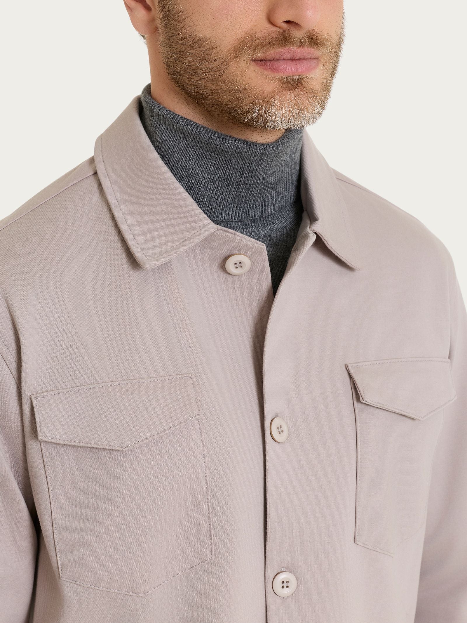 Shacket in Cotton Compact - String - Image 3