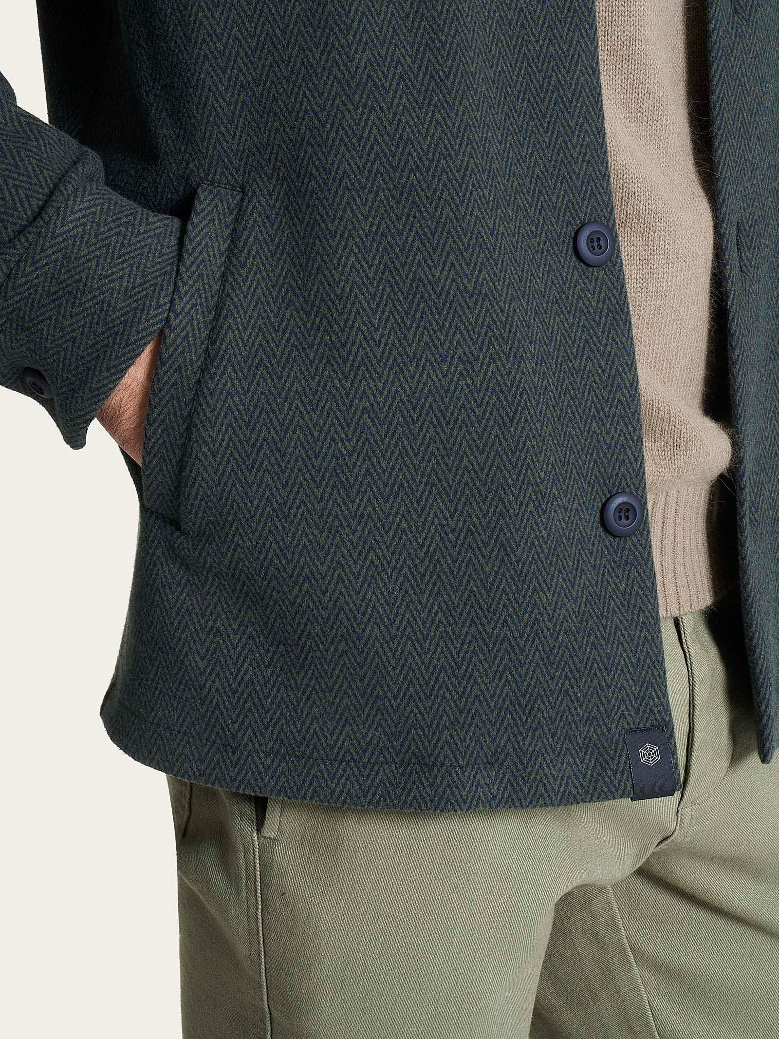 Shacket in Eco Jacquard - Fant. Profondo - Image 3