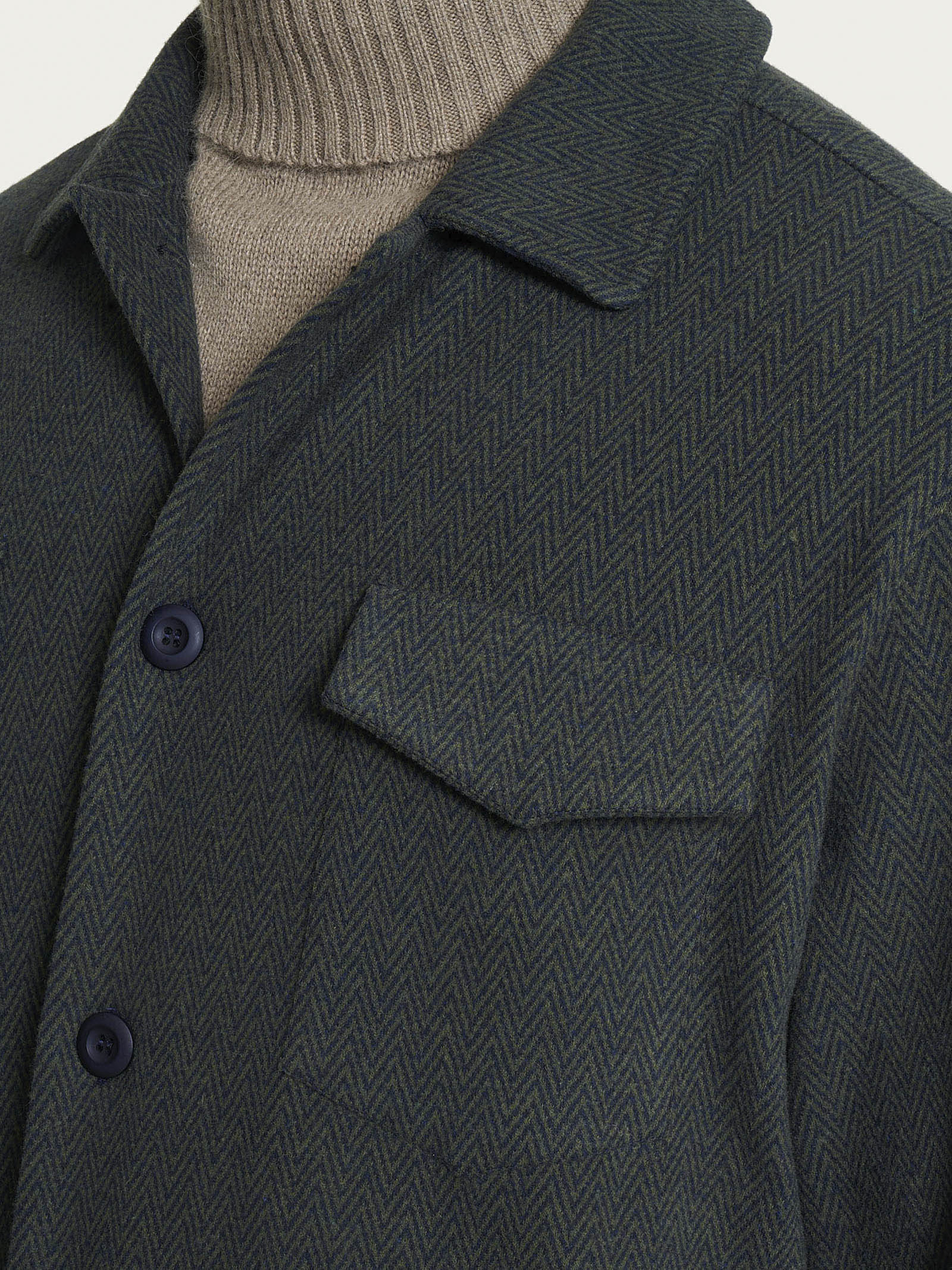 Shacket in Eco Jacquard - Fant. Profondo - Image 4