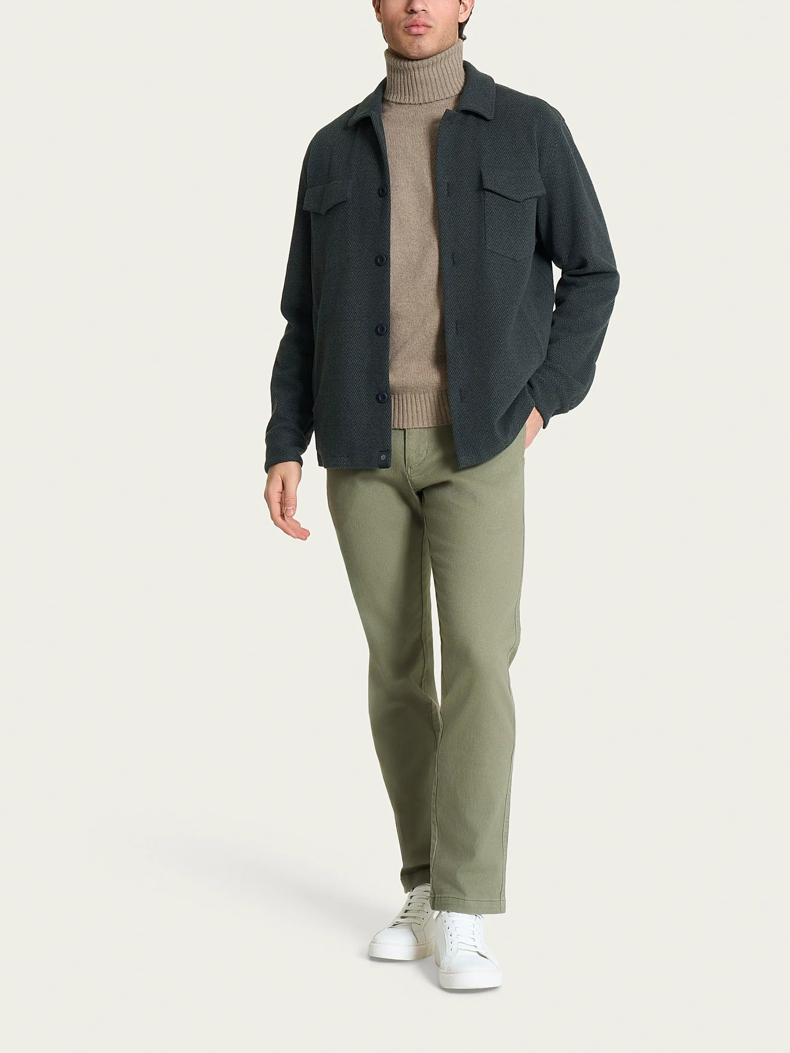 Shacket in Eco Jacquard - Fant. Profondo - Image 5