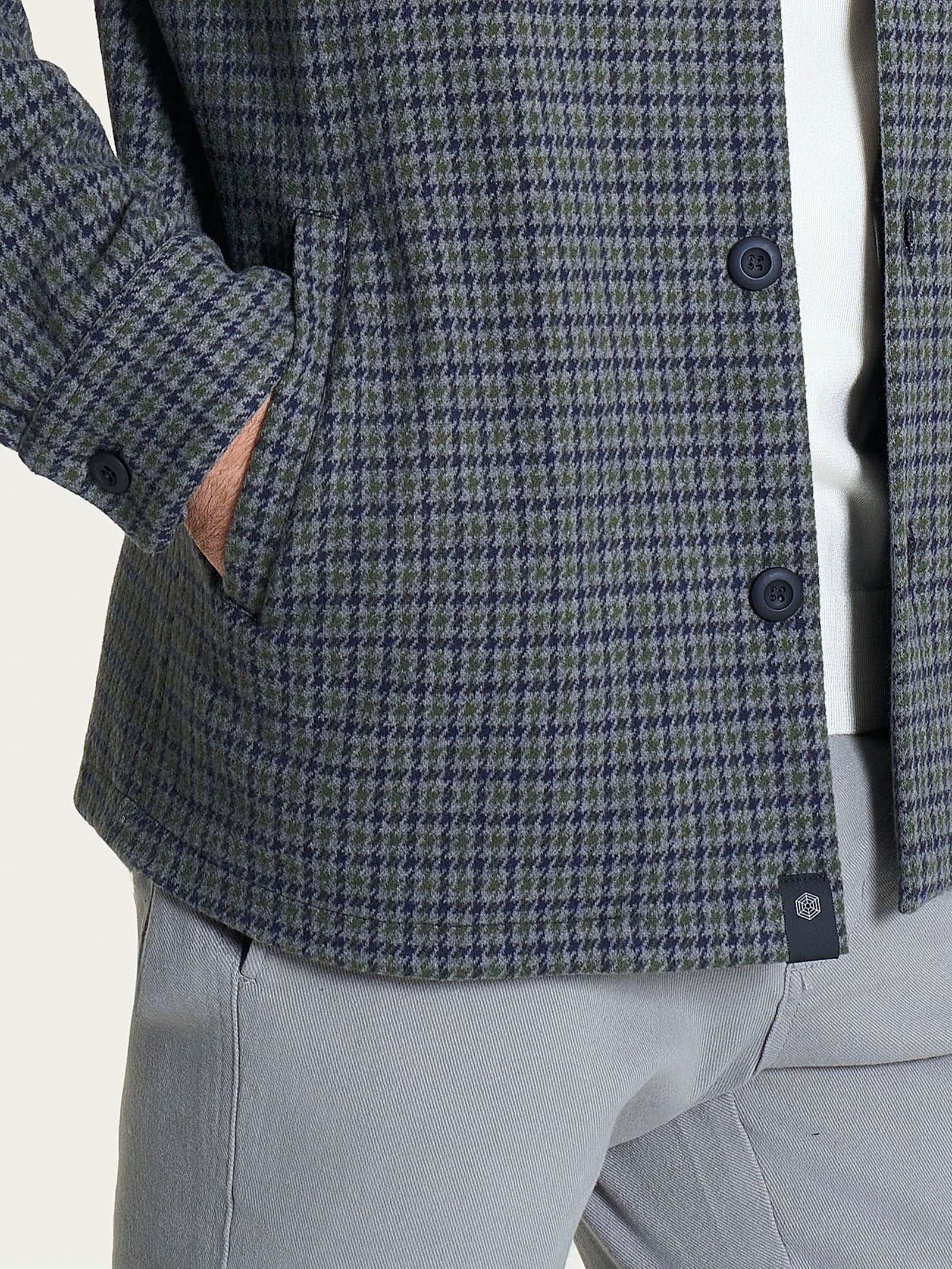 Shacket in Eco Jacquard - Fant. Kombu Green Mel. - Image 3