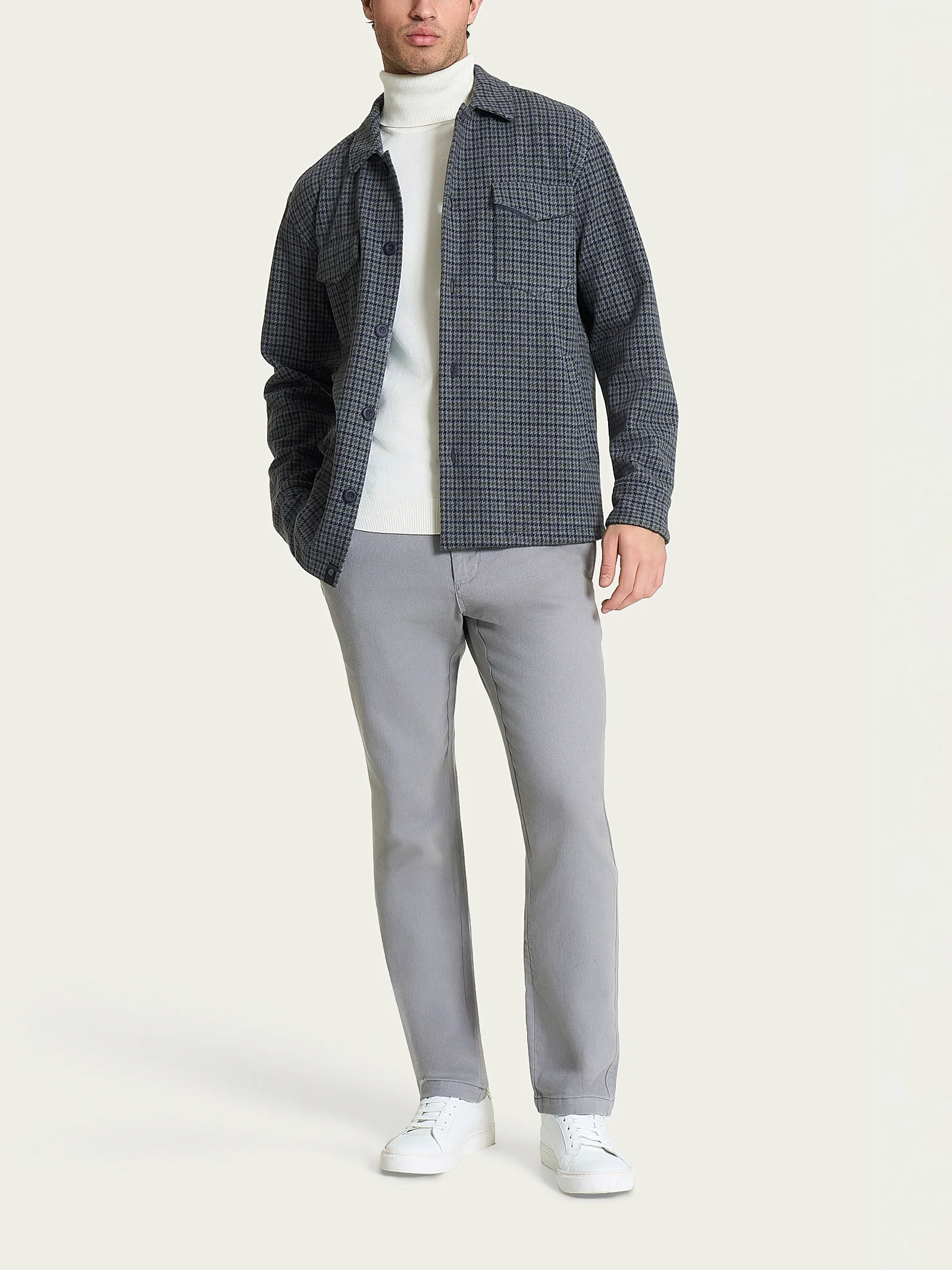 Shacket in Eco Jacquard - Fant. Kombu Green Mel. - Image 4