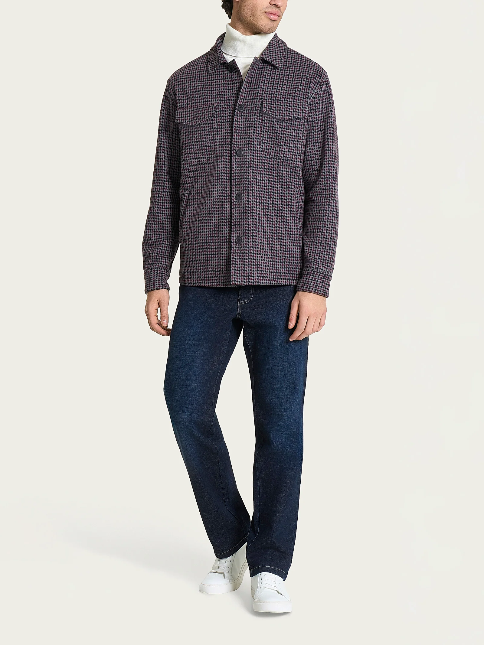 Shacket in Eco Jacquard - Fant. Fig Mel. - Image 5