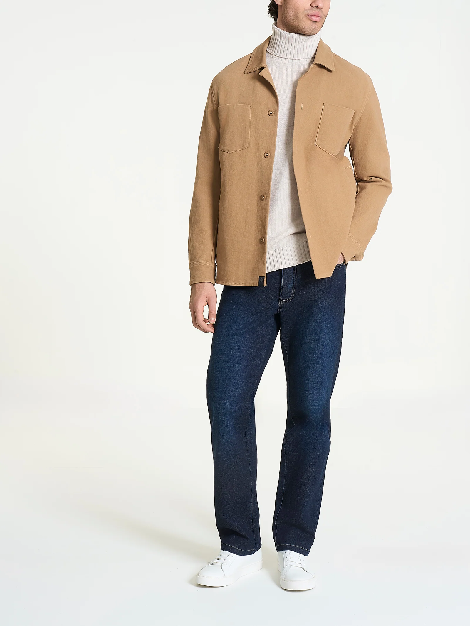Shacket in Raw twill di Cotone - Tiger's Eye - Image 4