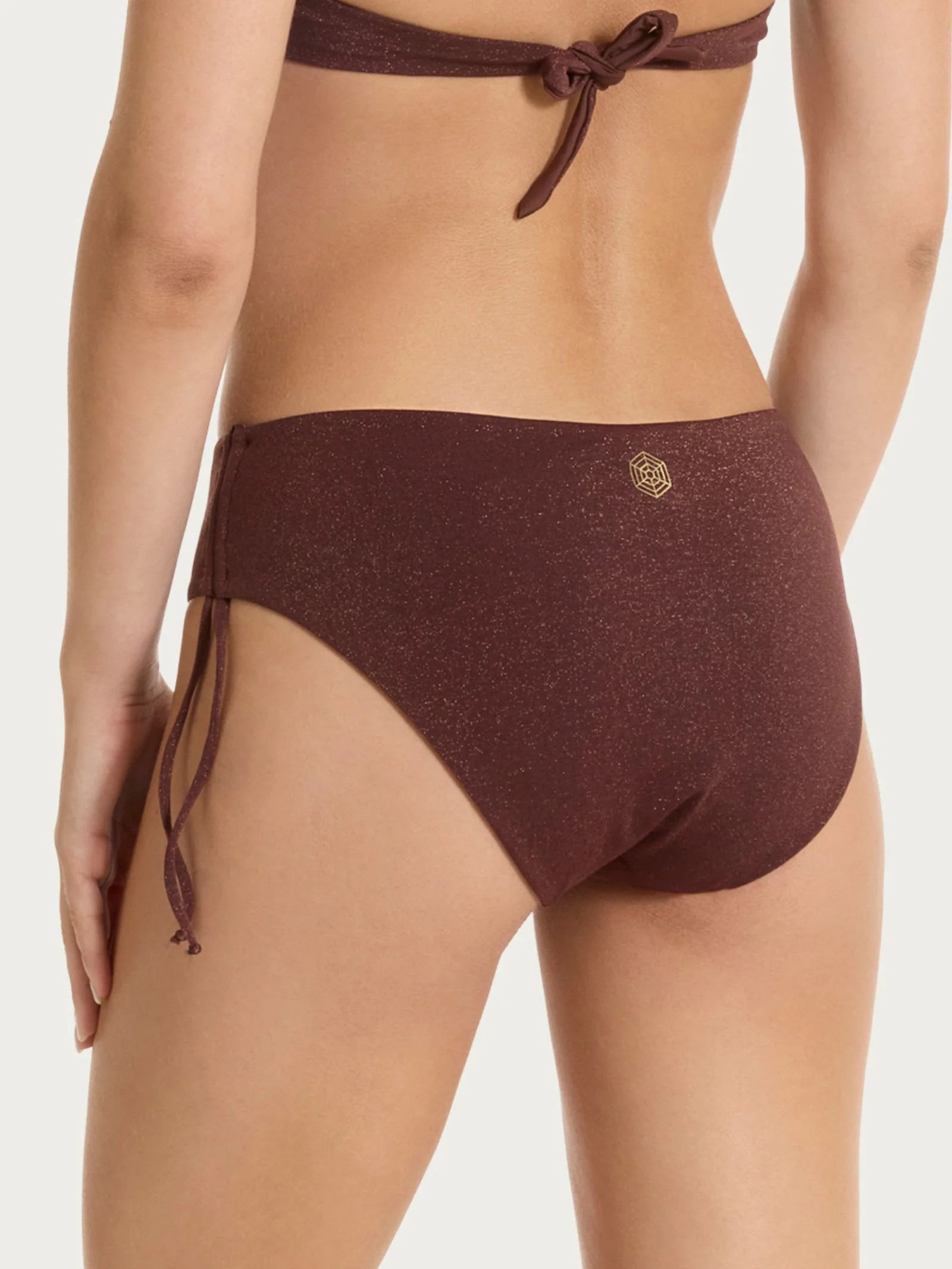 Slip regolabile in Microfibra Stretch Lurex - Chocolate Fondant - Image 2
