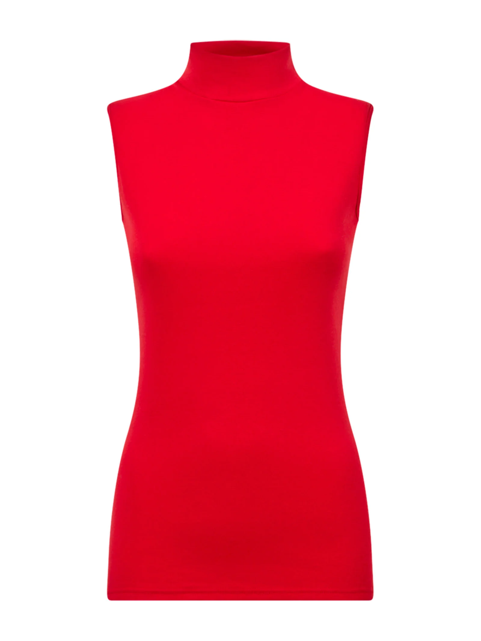 Smanicato a collo alto in Thermo Cotton - Rosso