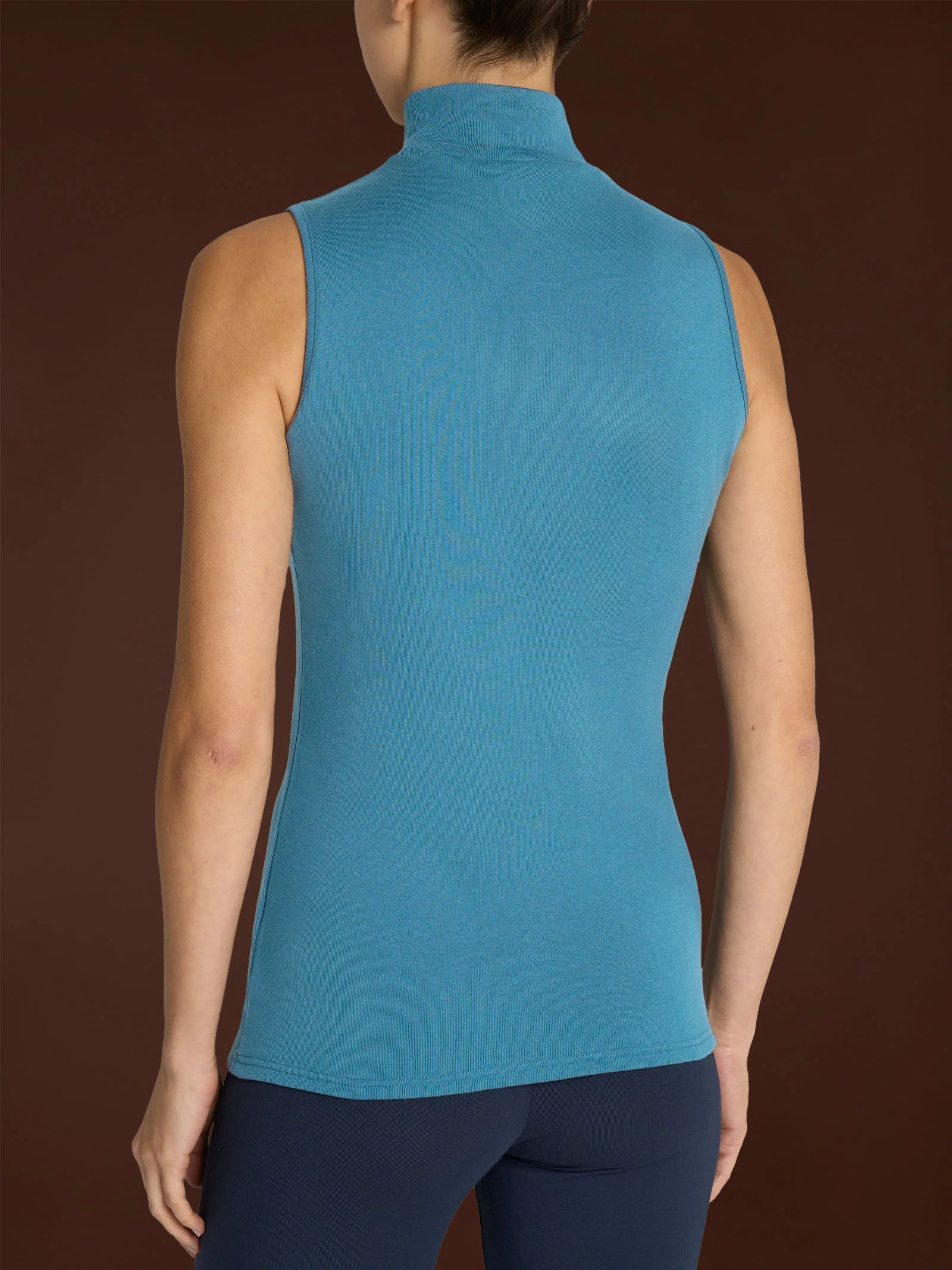 Smanicato a collo alto in Thermo Cotton - Blue Eyes - Image 2