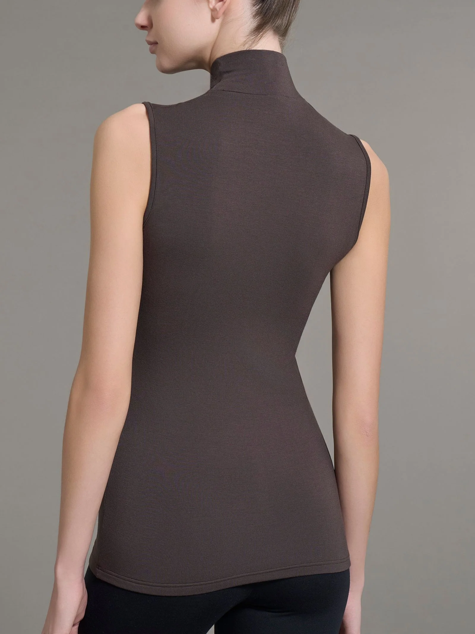 Smanicato a collo alto in Thermo Cotton - Chocolate Torte - Image 2
