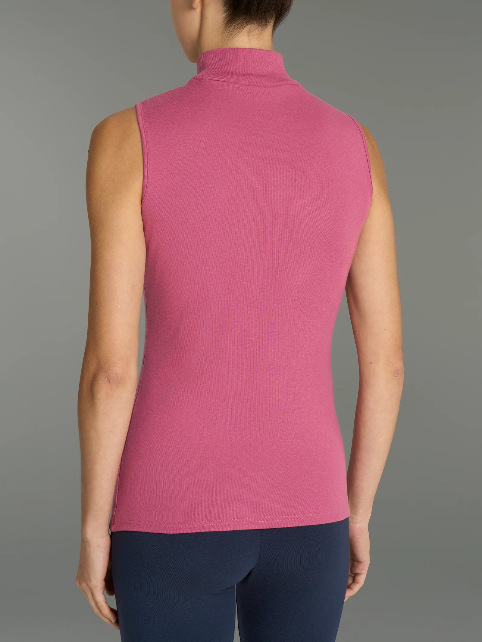 Smanicato a collo alto in Thermo Cotton - Red Violet - Image 2