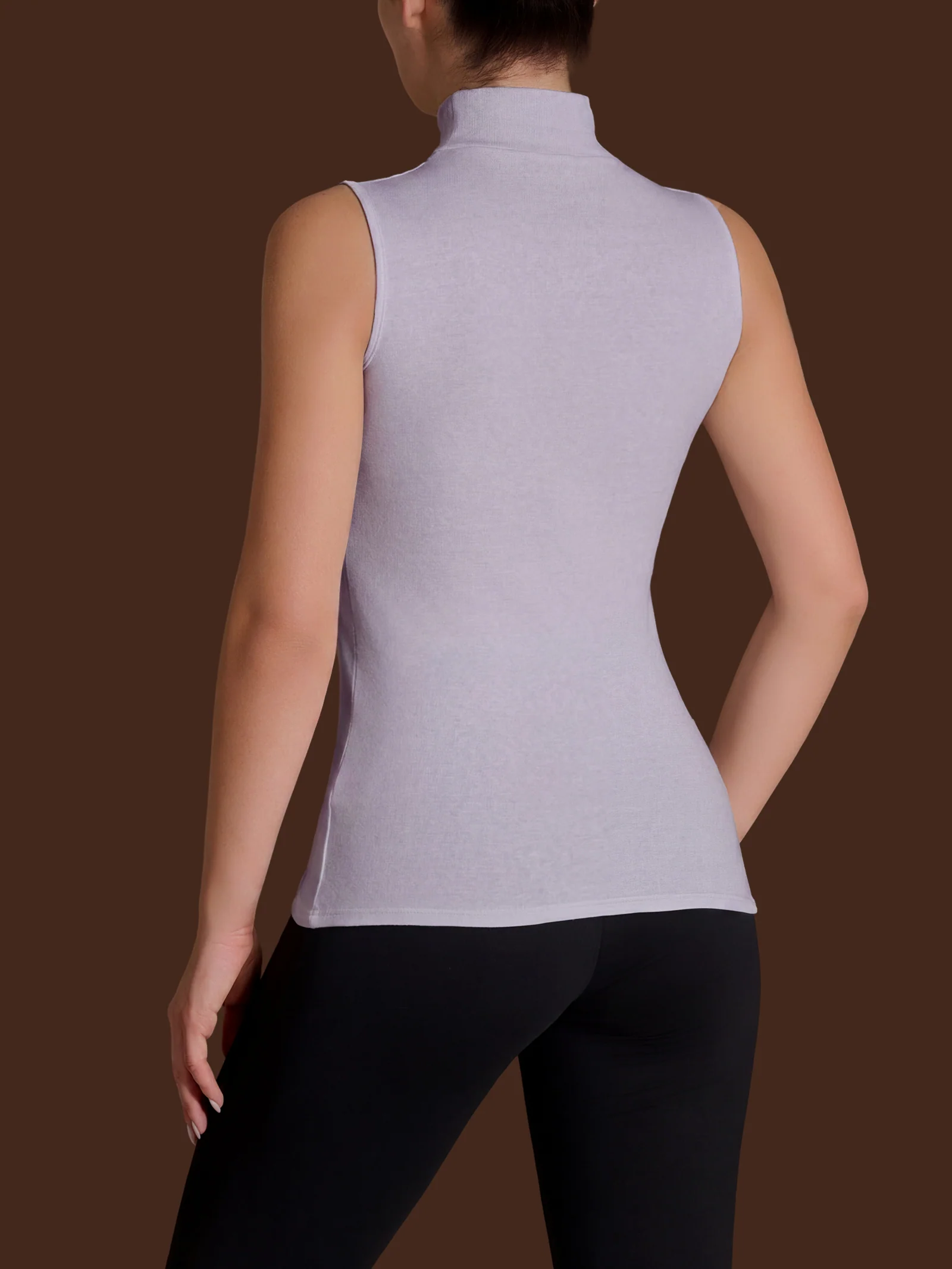 Smanicato a collo alto in Thermo Cotton - Thistle - Image 2
