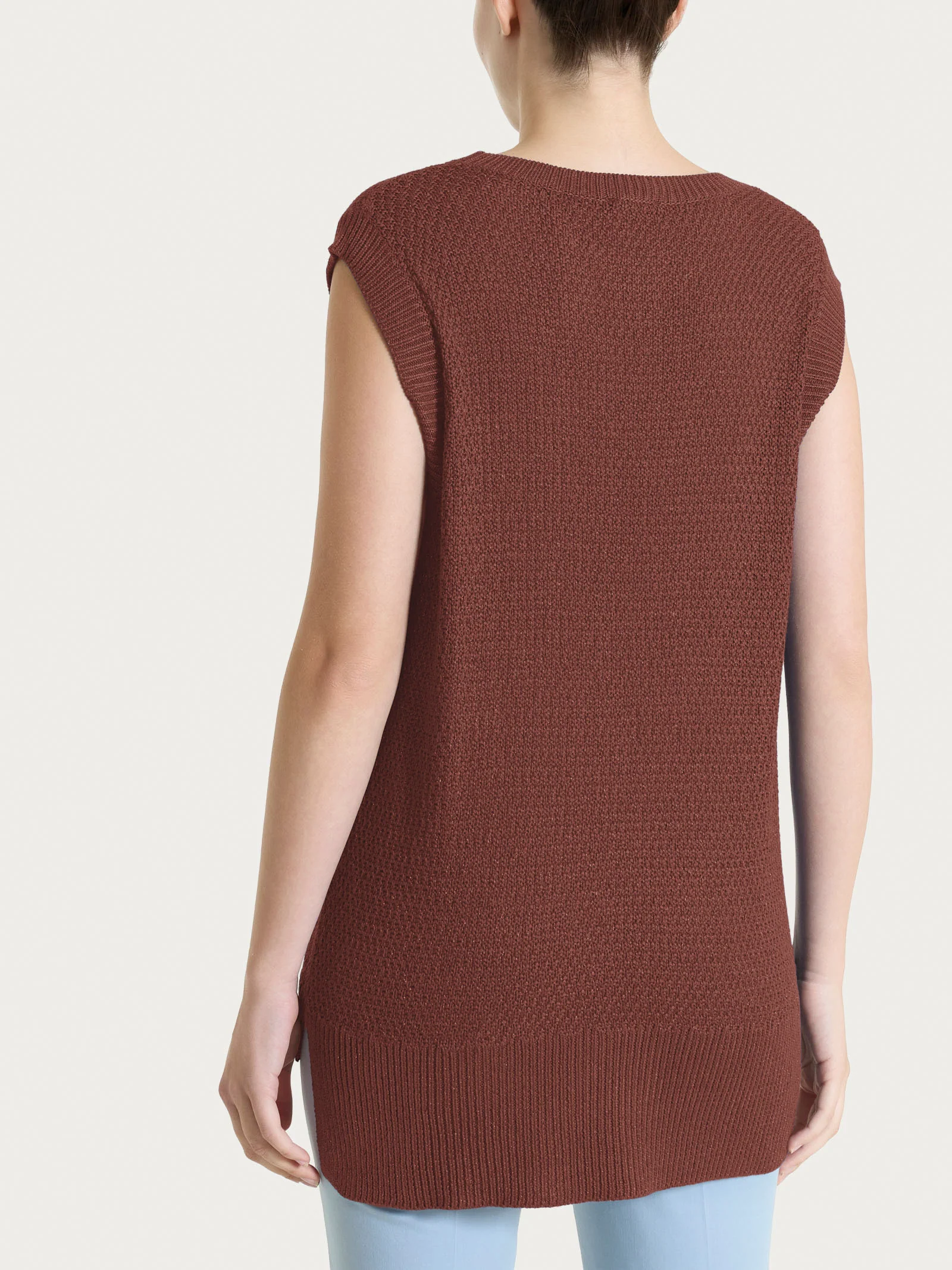 Smanicato in Lurex Rice Stitch - Cappuccino - Image 2