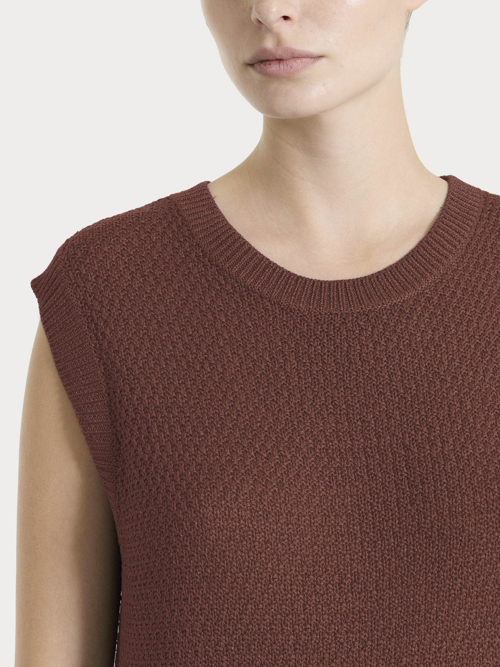 Smanicato in Lurex Rice Stitch - Cappuccino - Image 3