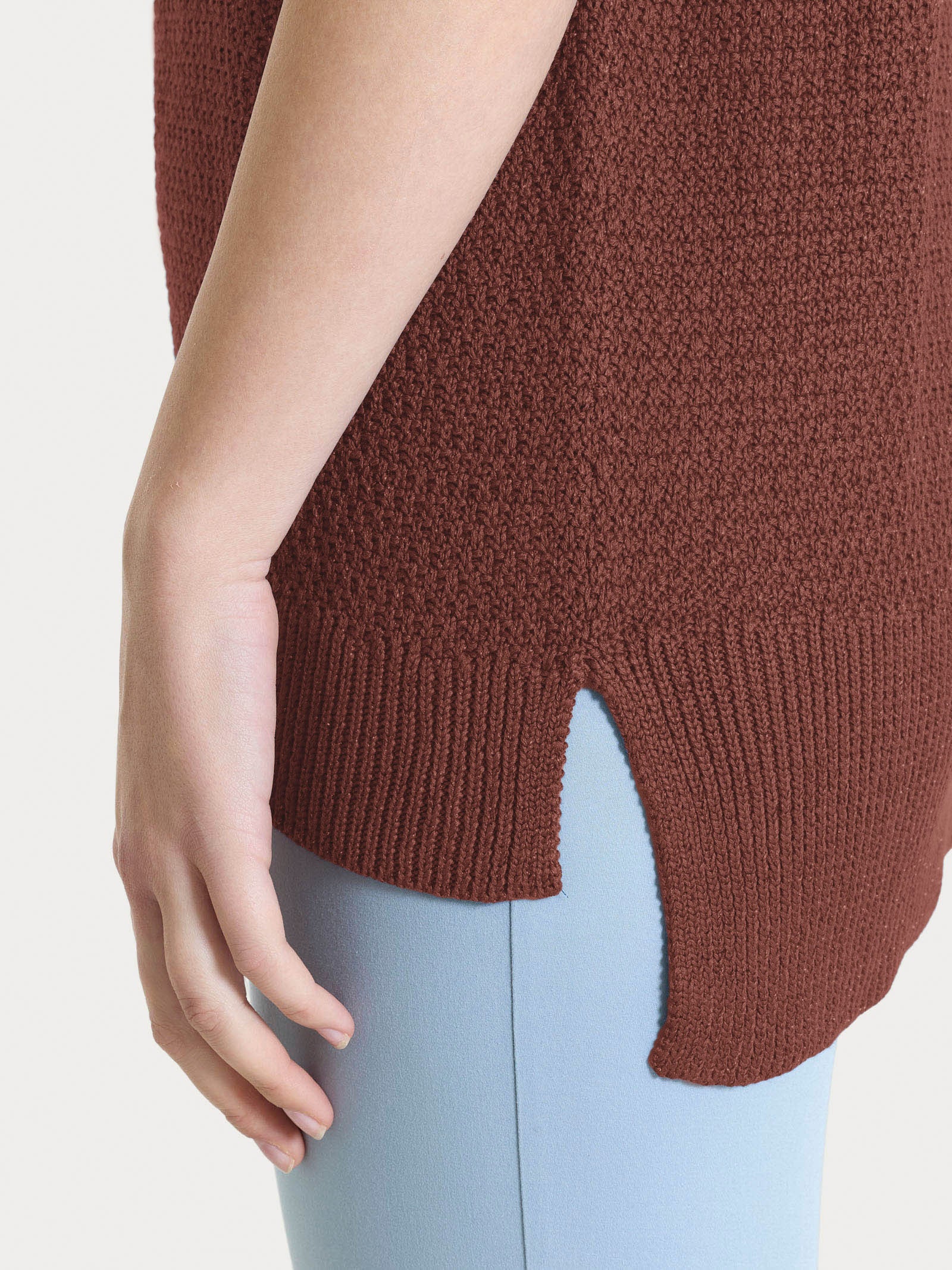 Smanicato in Lurex Rice Stitch - Cappuccino - Image 4