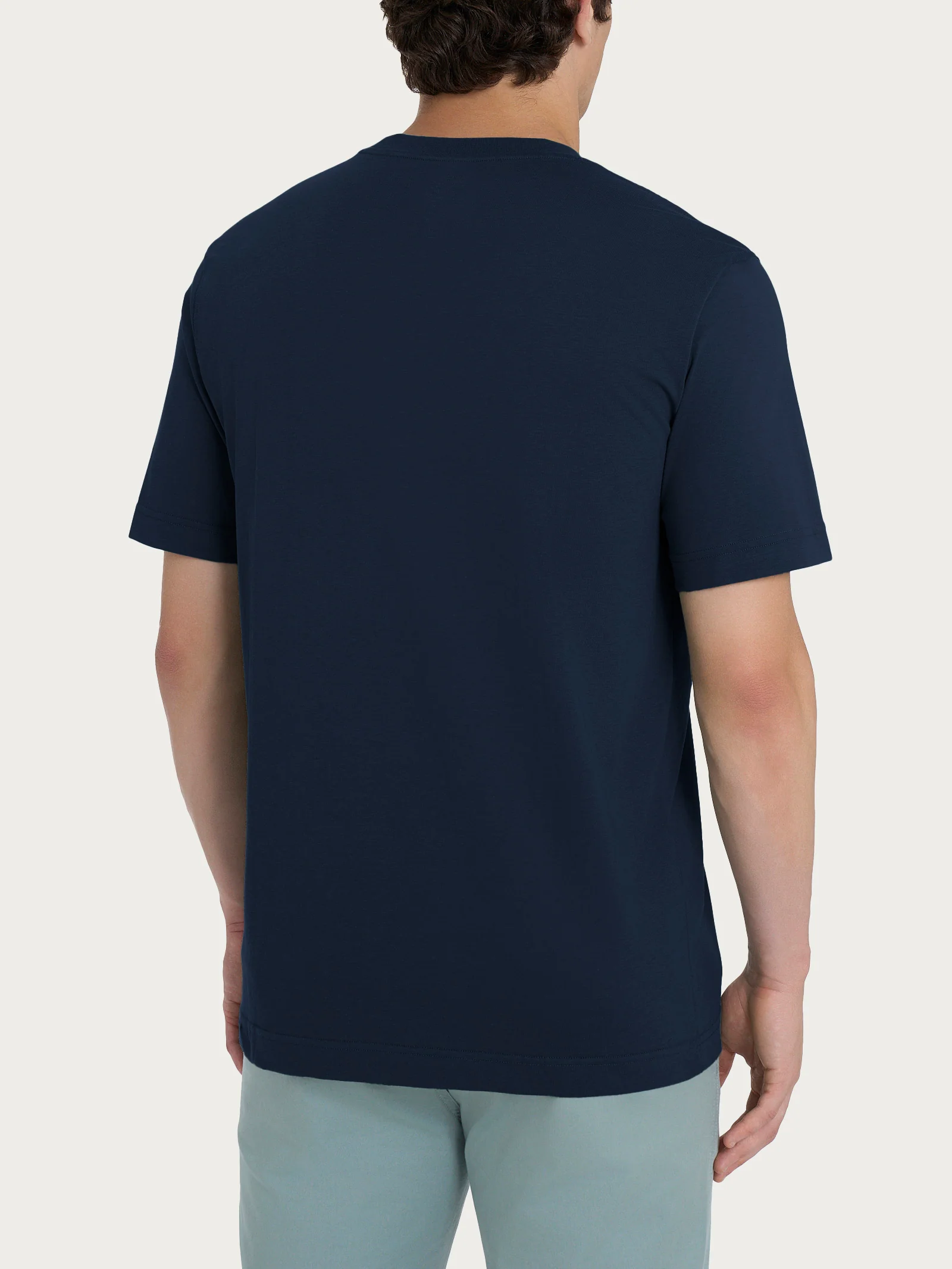 T-shirt girocollo con taschino in jersey di cotone - Outer Space - Image 2