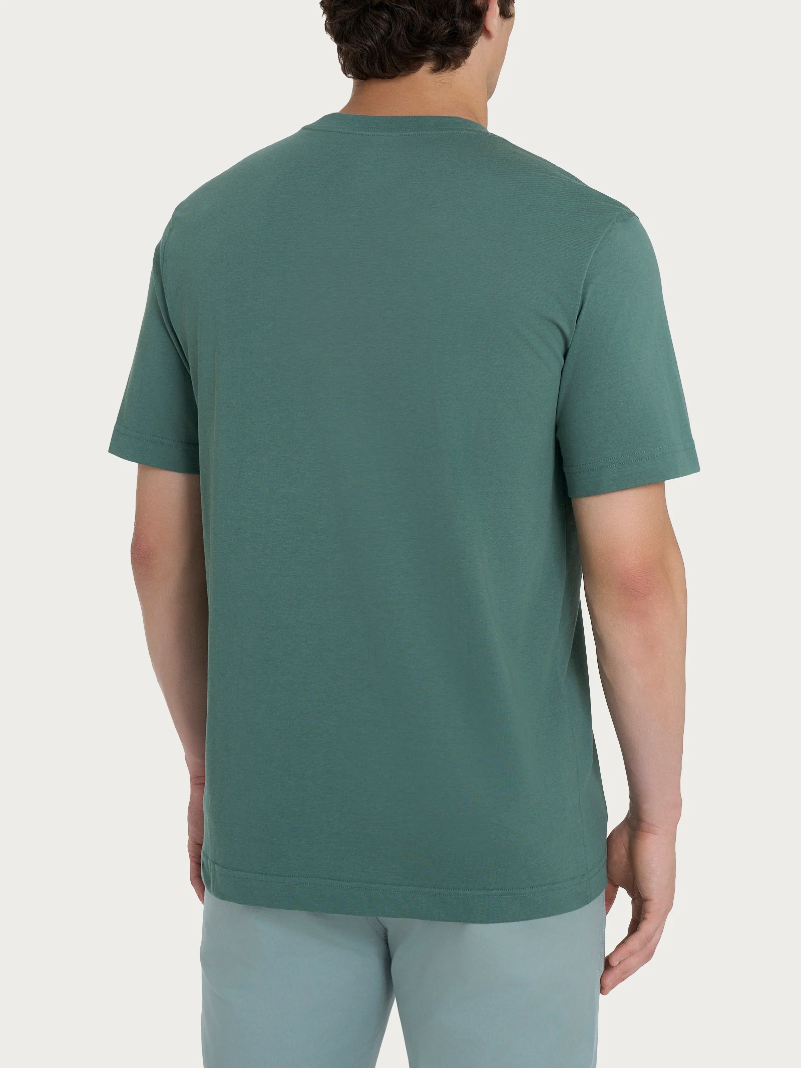 T-shirt girocollo con taschino in jersey di cotone - Dark Forest  - Image 2