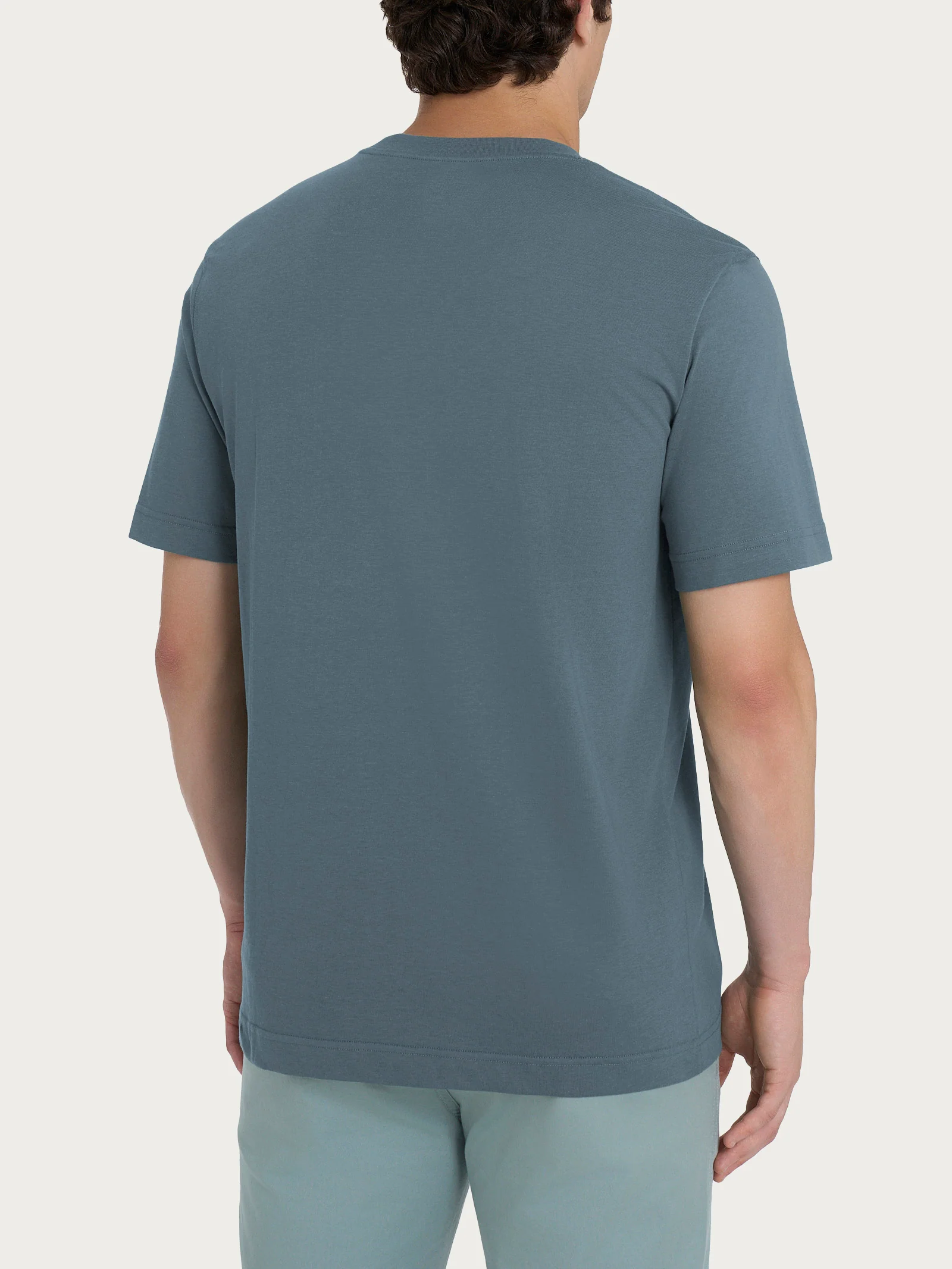 T-shirt girocollo con taschino in jersey di cotone - Stormy Weather - Image 2