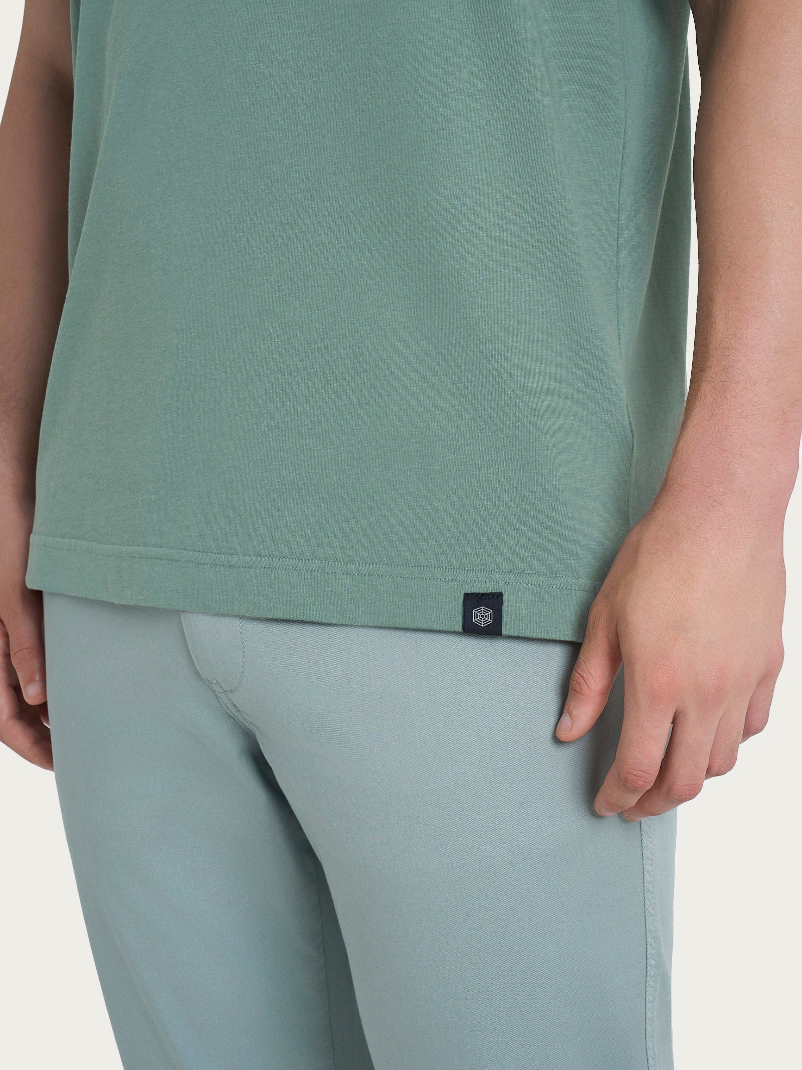 T-shirt girocollo con taschino in jersey di cotone - Laurel Wreath - Image 4