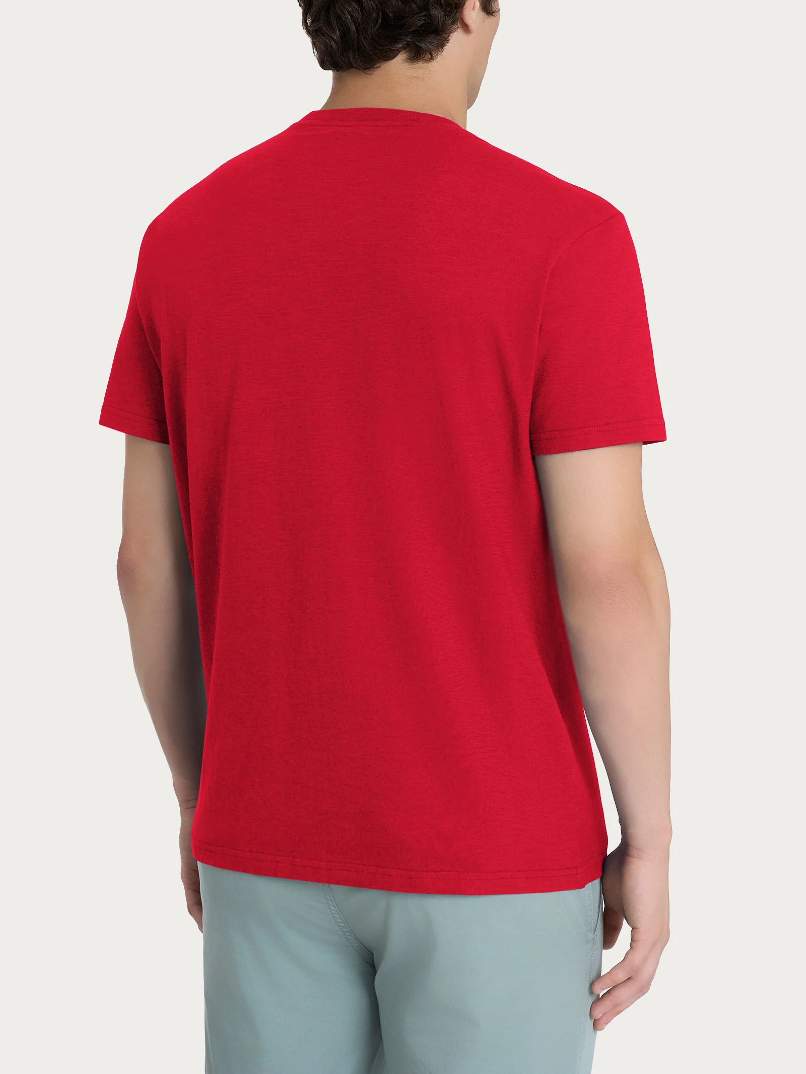 T-shirt girocollo con taschino in slub jersey di cotone - Salsa - Image 2