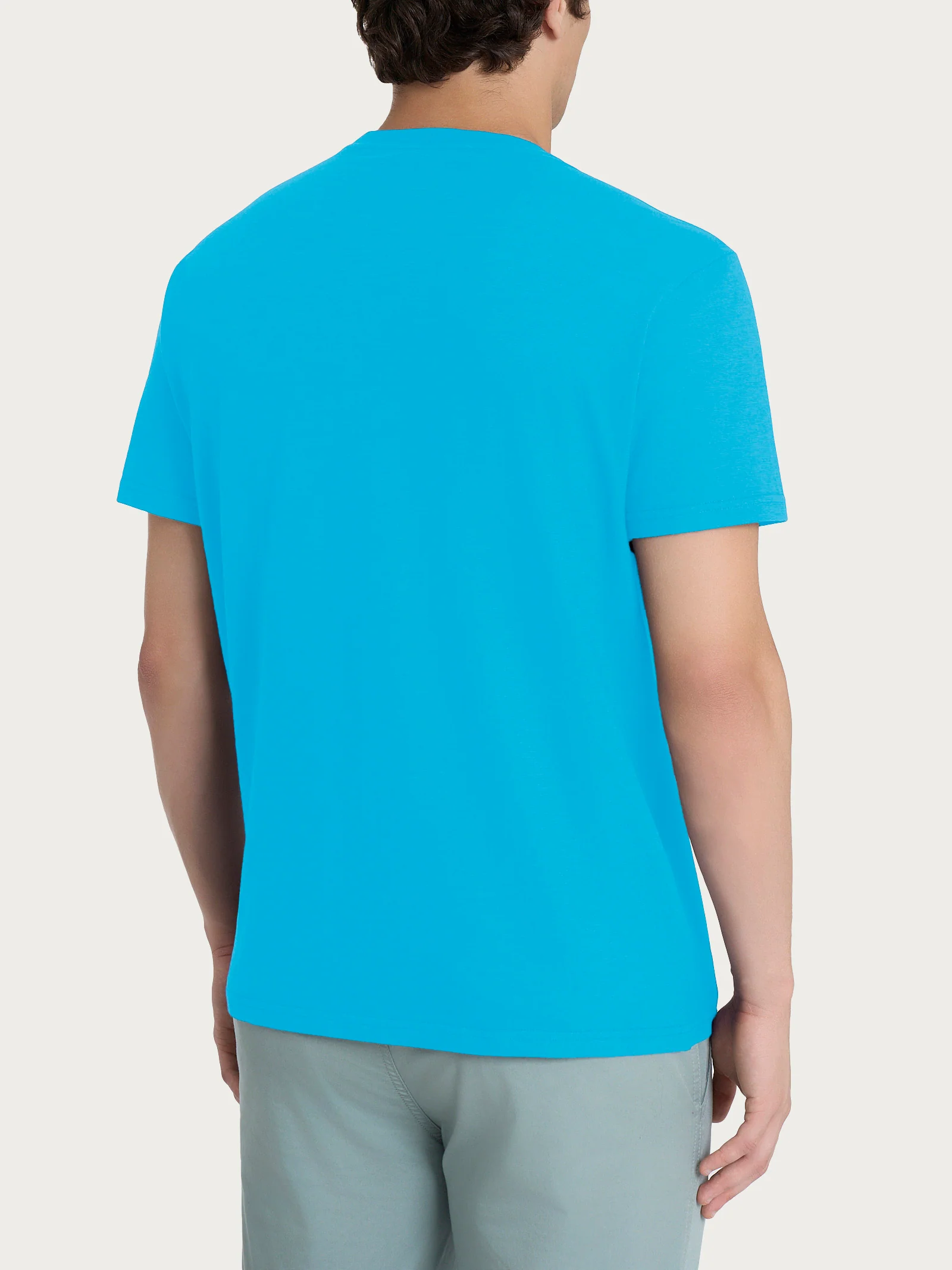 T-shirt girocollo con taschino in slub jersey di cotone - Aquarius - Image 2