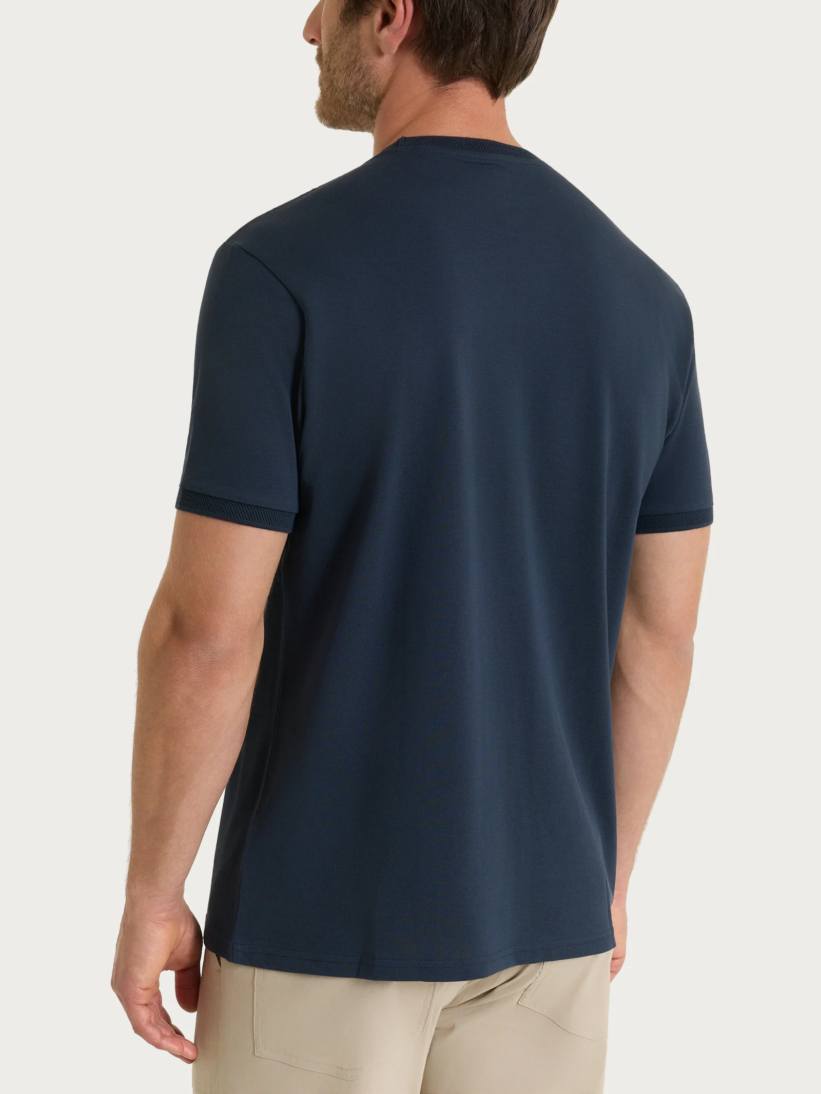 T-shirt girocollo in Cotone Piquet Double Mercerized - Outer Space - Image 2