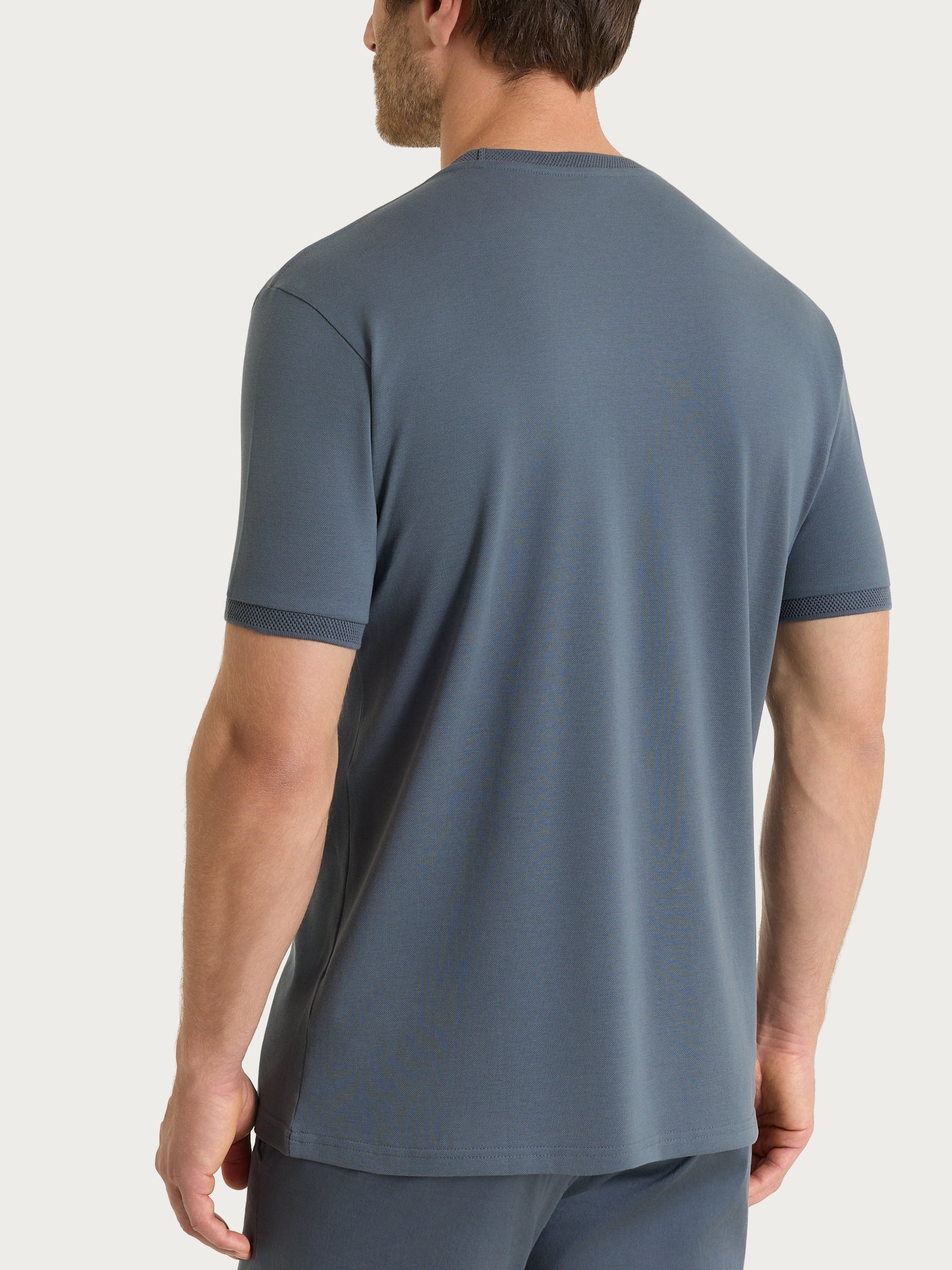 T-shirt girocollo in Cotone Piquet Double Mercerized - Turbulence - Image 2