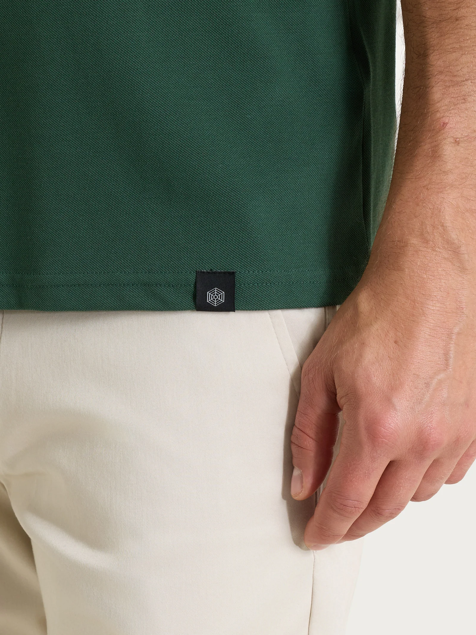 T-shirt girocollo in Cotone Piquet Double Mercerized - Pineneedle - Image 4